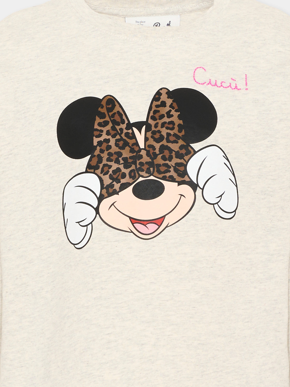 T-shirt a manica lunga beige per bambina con Minnie,Mc2 Saint Barth,PENN001 02067M
