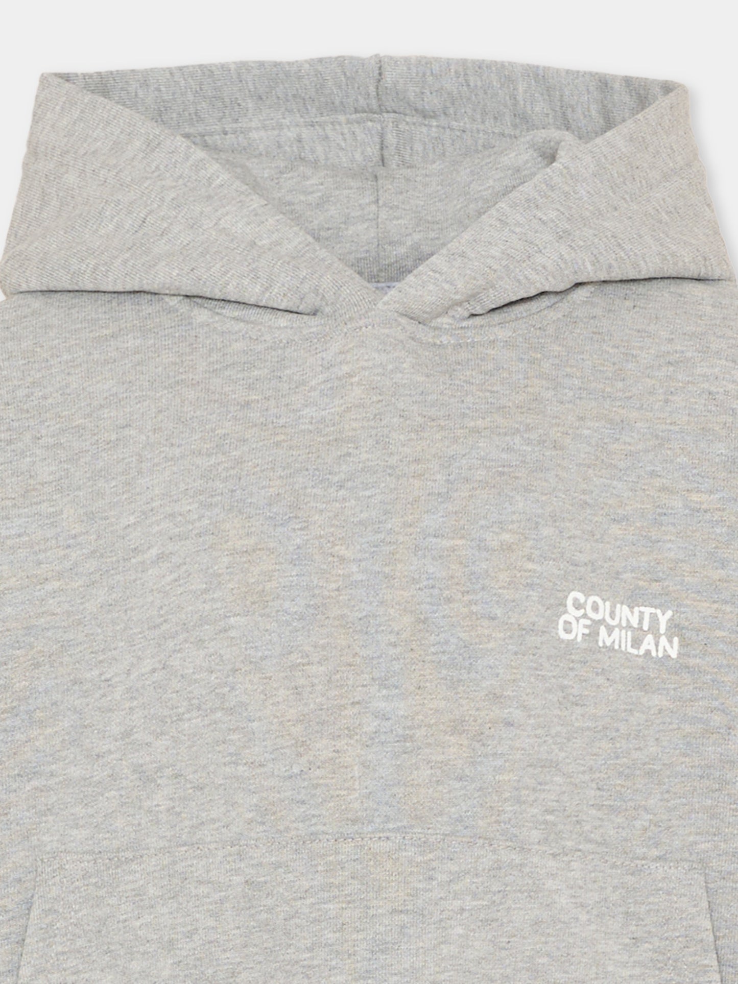 Felpa grigia per bambino con logo,County Of Milan Kids,F5CMJBHS006 101