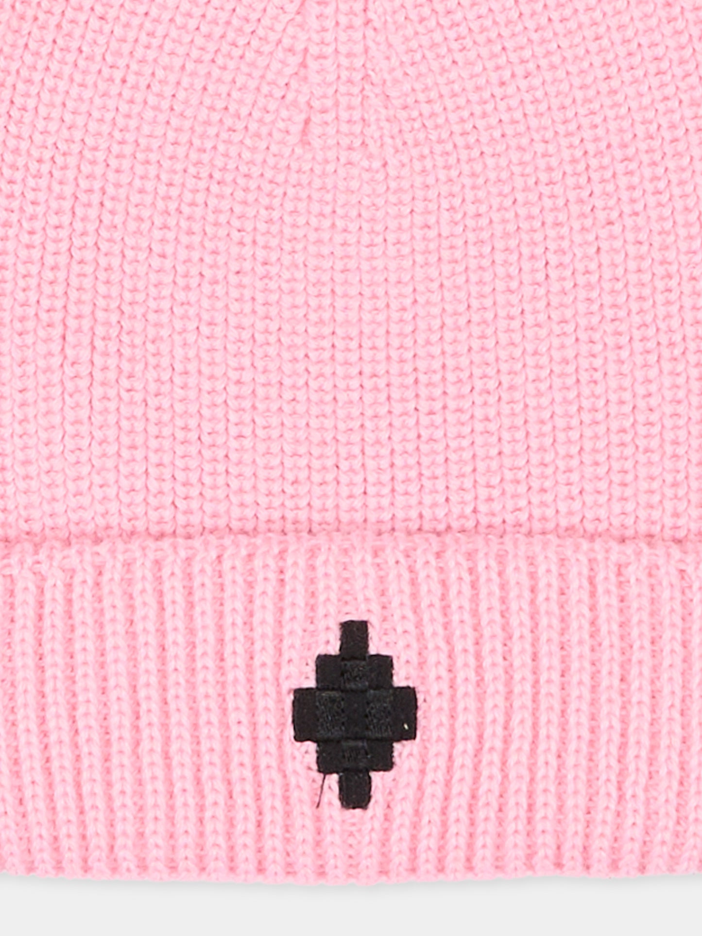 Berretto rosa per bambina con logo,County Of Milan Kids,F5CMJUHT036 BW008