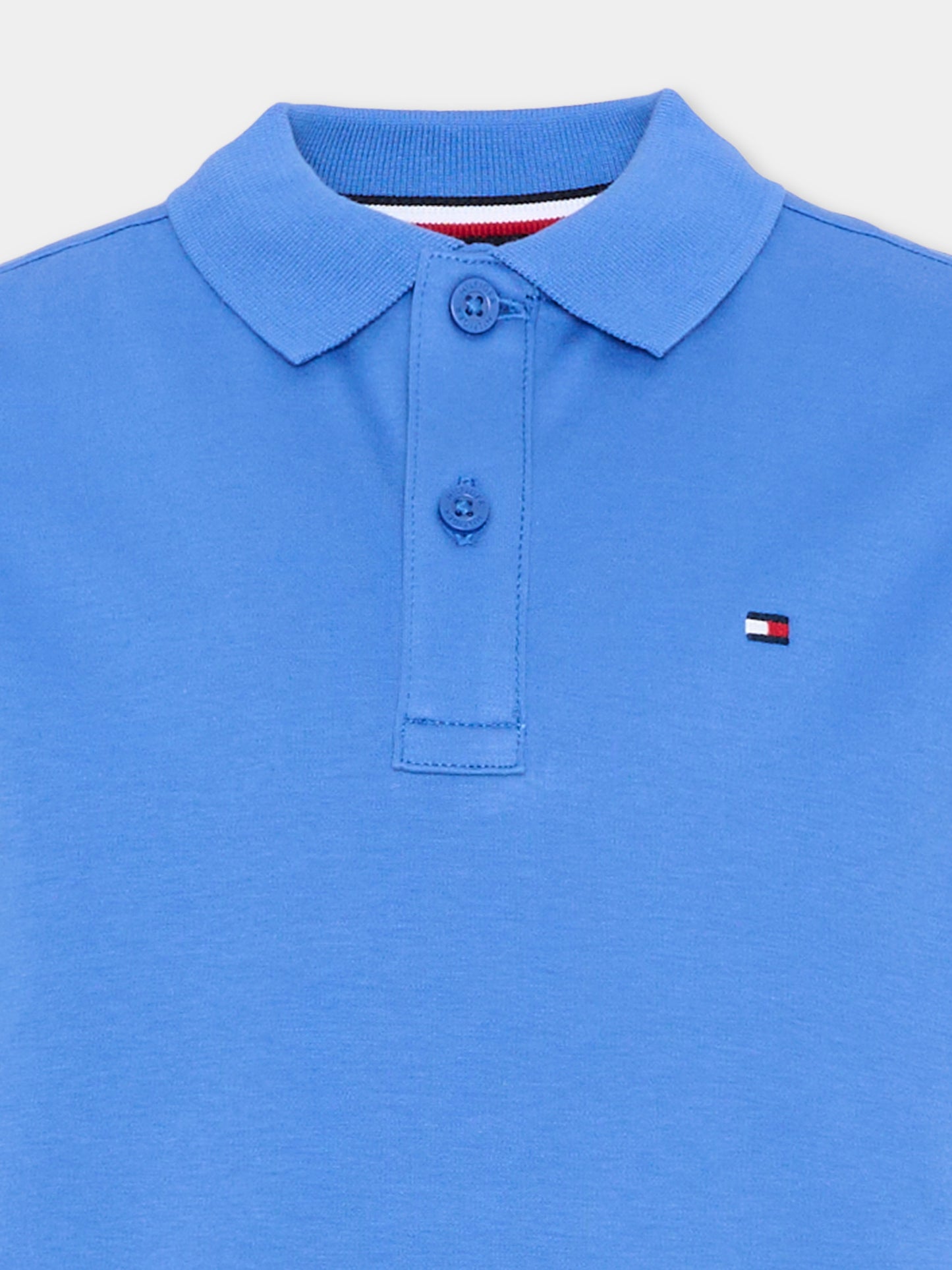 Polo blu per bambino con logo,Tommy Hilfiger Junior,KB0KB10007 C6H