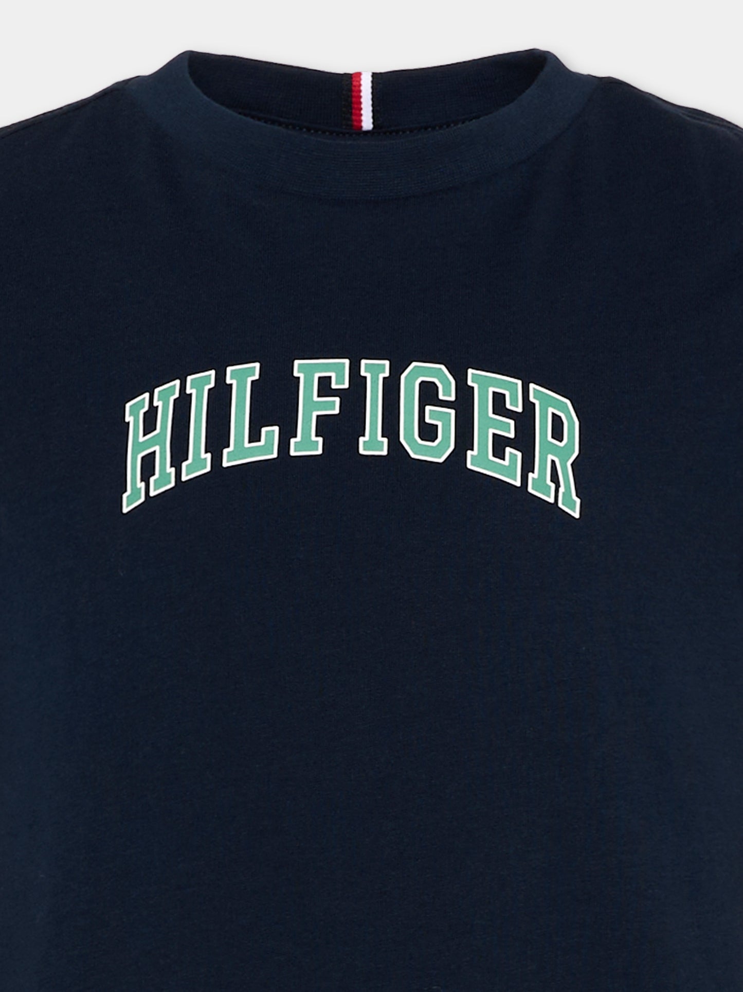 T-Shirt blu per bambino con logo,Tommy Hilfiger Junior,KB0KB10420 C1G