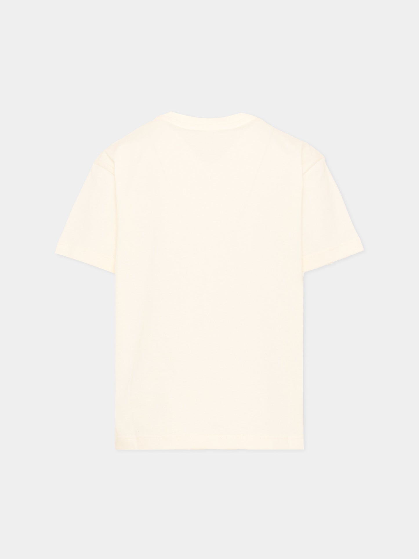 T-Shirt avorio per bambino con logo,Msgm Kids,S6MSJBTH241 013/20