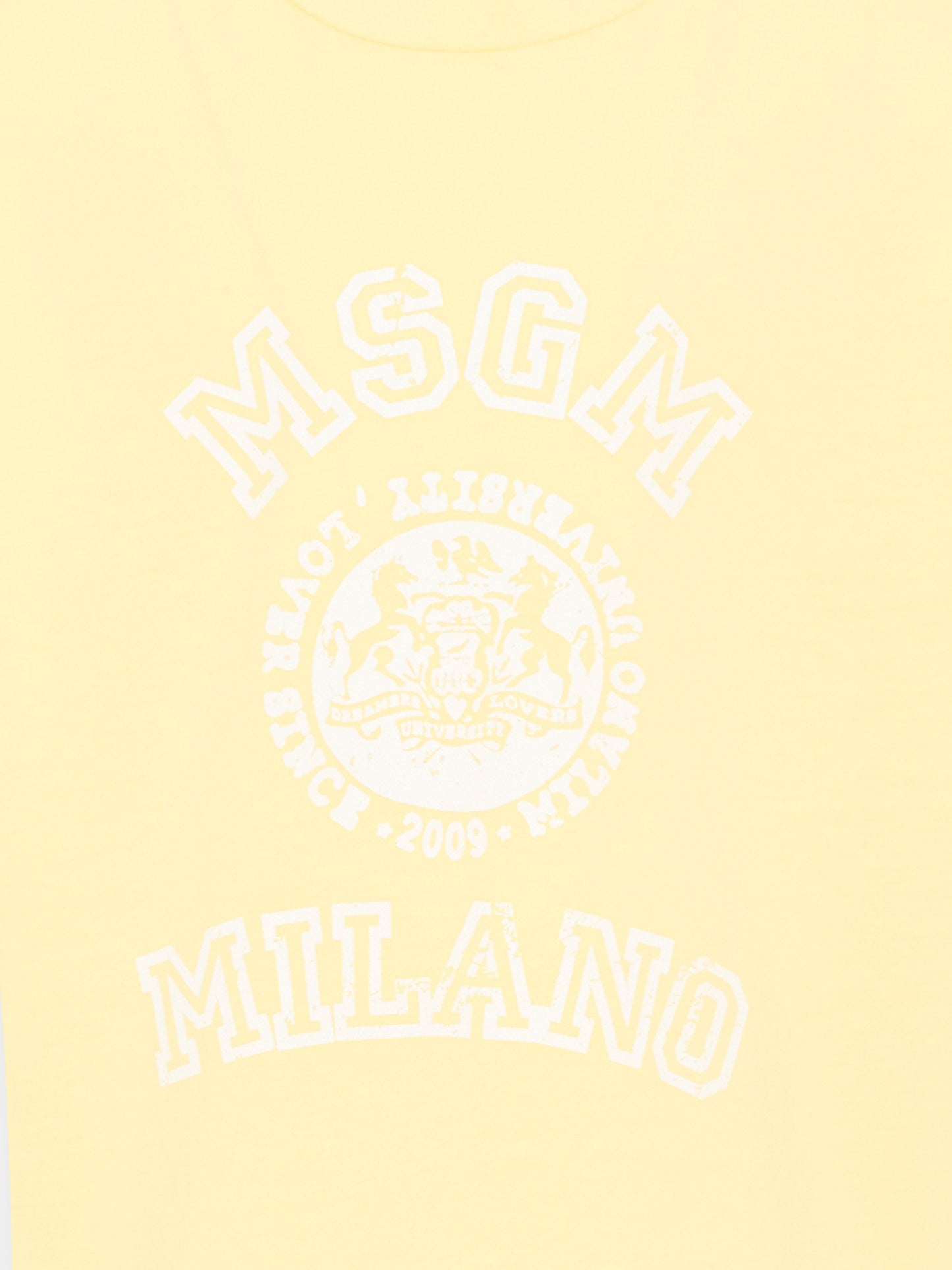 T-Shirt gialla per bambini con logo,Msgm Kids,S6MSJUTH059 MS075