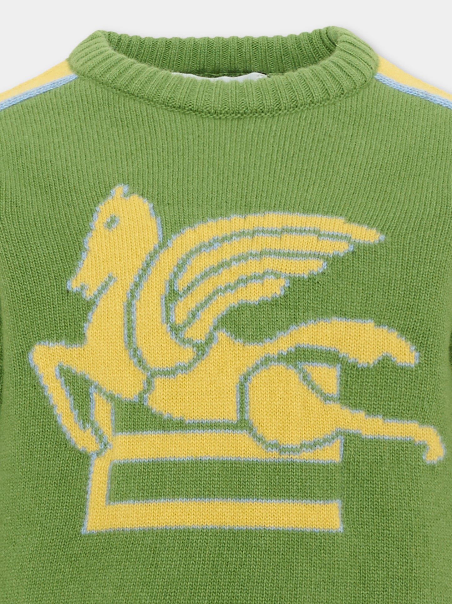 Maglione verde per bambino con Pegaso,Etro,GX9P00 Z2498 722