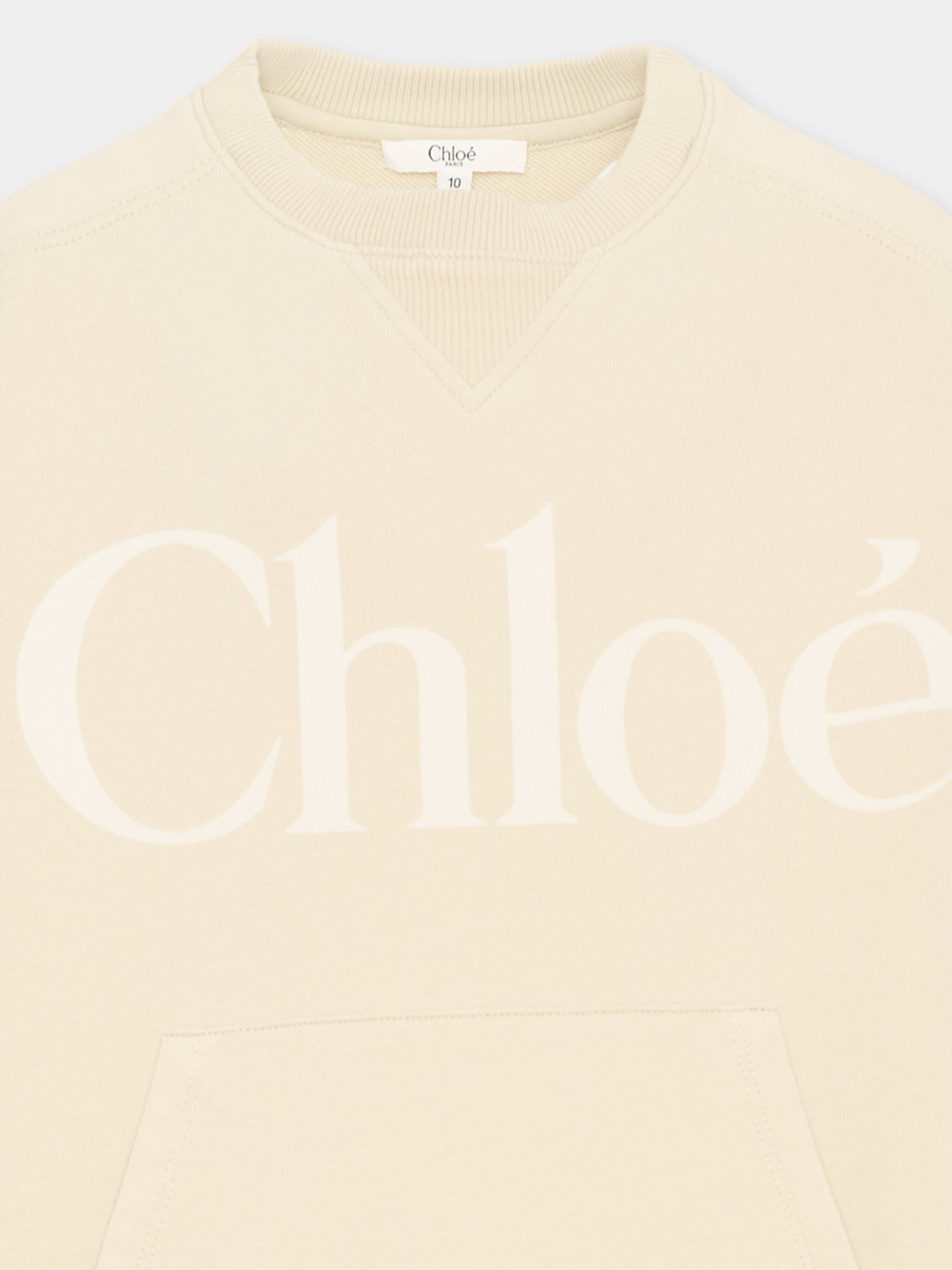 Vestito beige per bambina con logo,Chloé Kids,C21230 72J