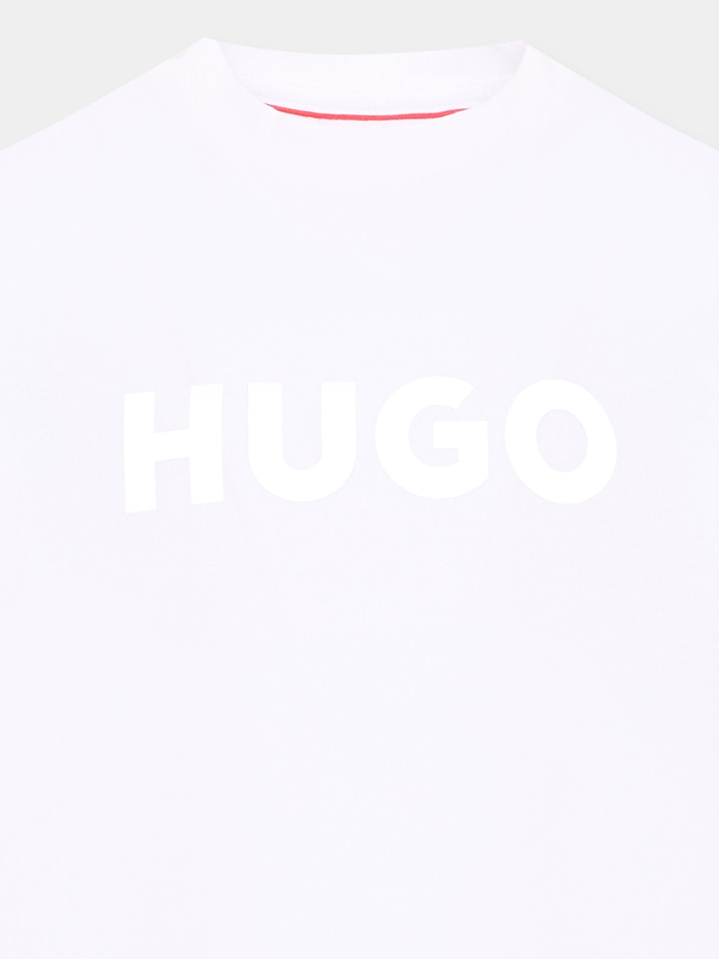 T-Shirt bianca per bambino con logo,Hugo,G01016 10P