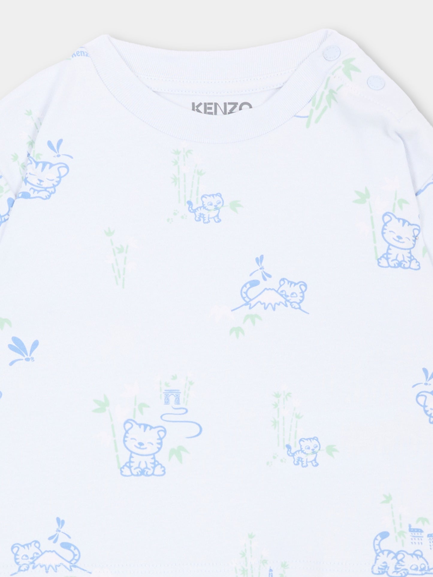 Completo sportivo blu per neonato con tigri,Kenzo Kids,K61598 84N