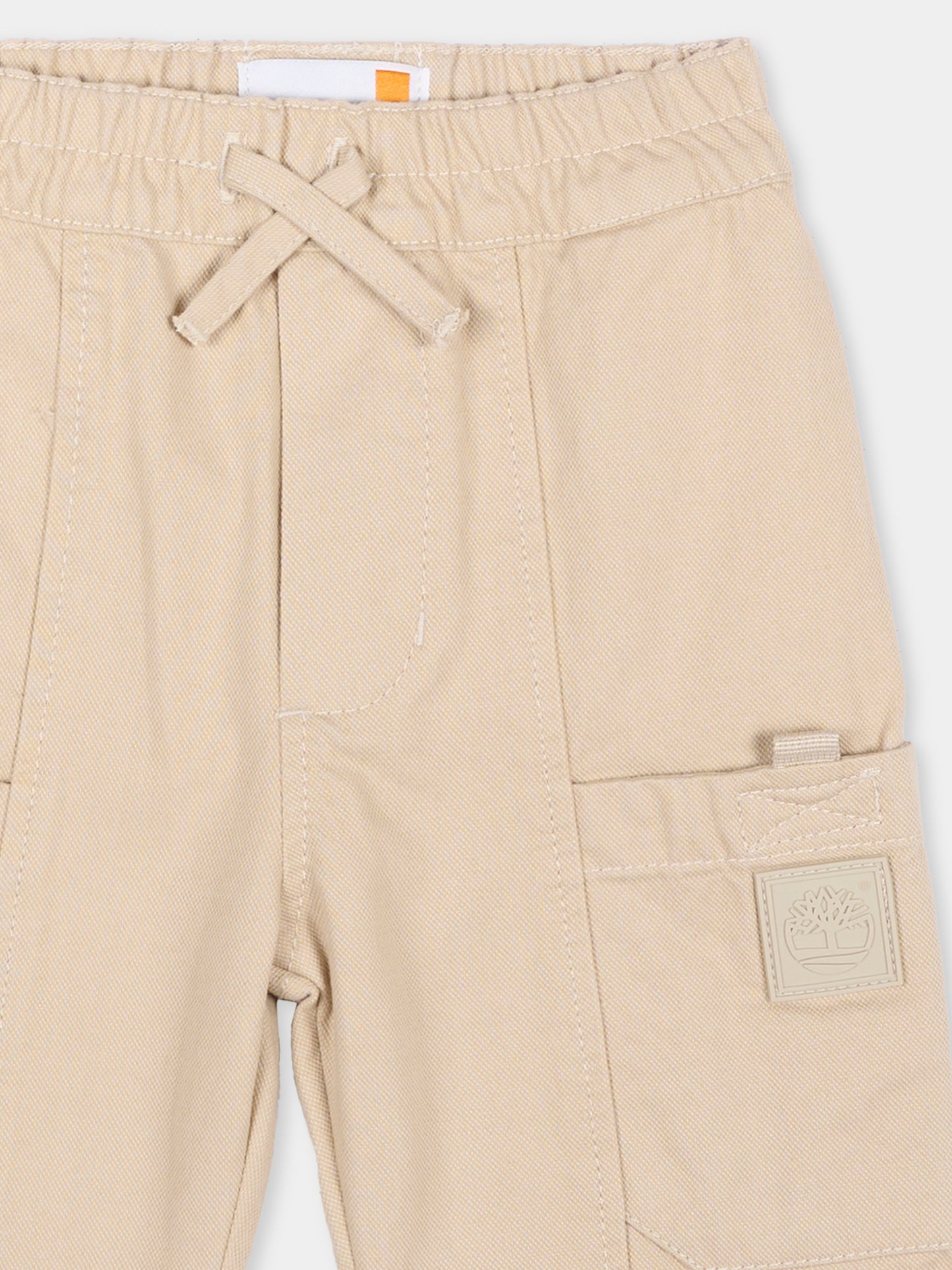 Pantalone beige per neonato con logo,Timberland,T60871 192