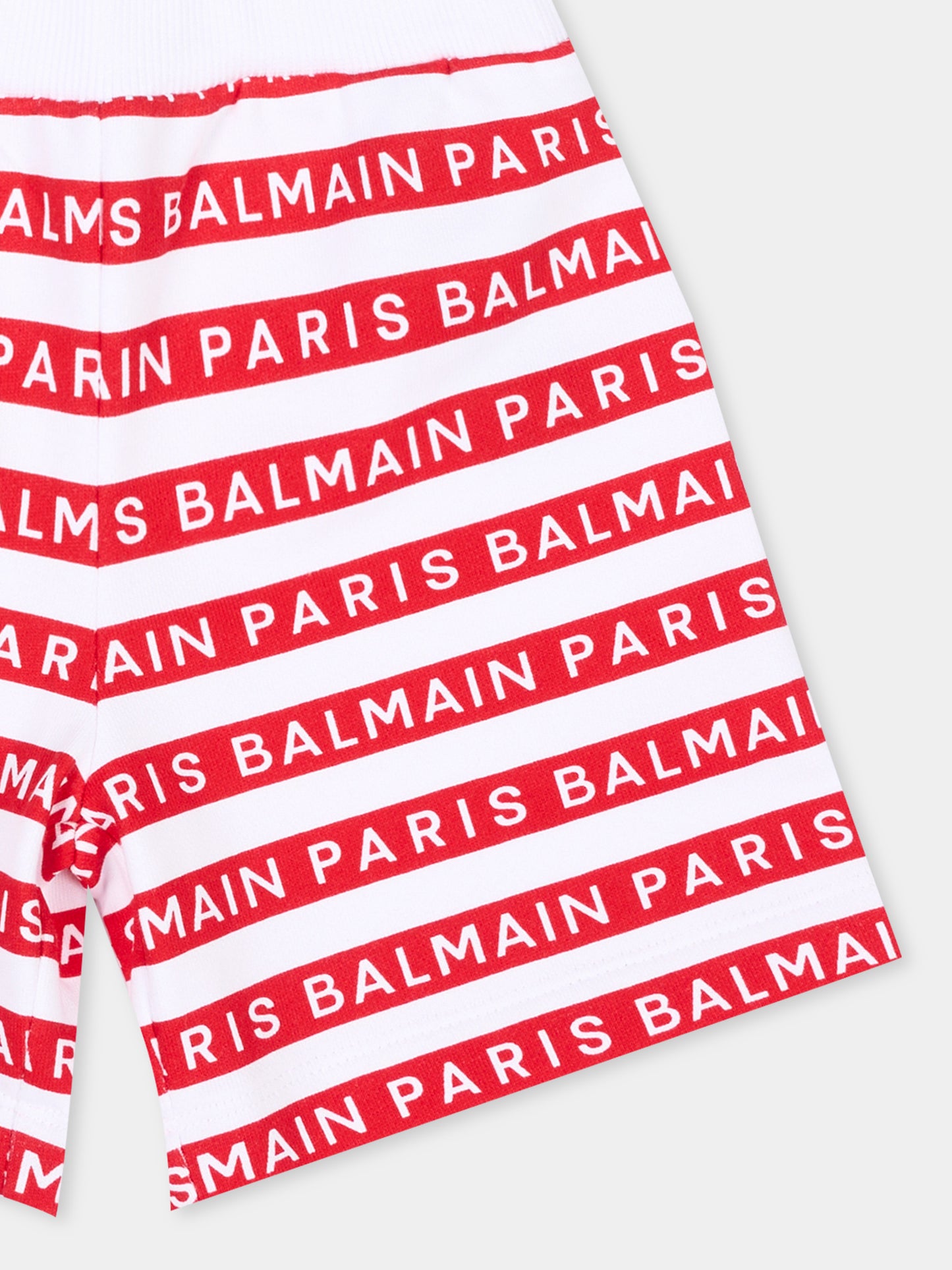 Shorts sportivi rossi per neonati con logo,Balmain Kids,BU6589 Z1909 100RO