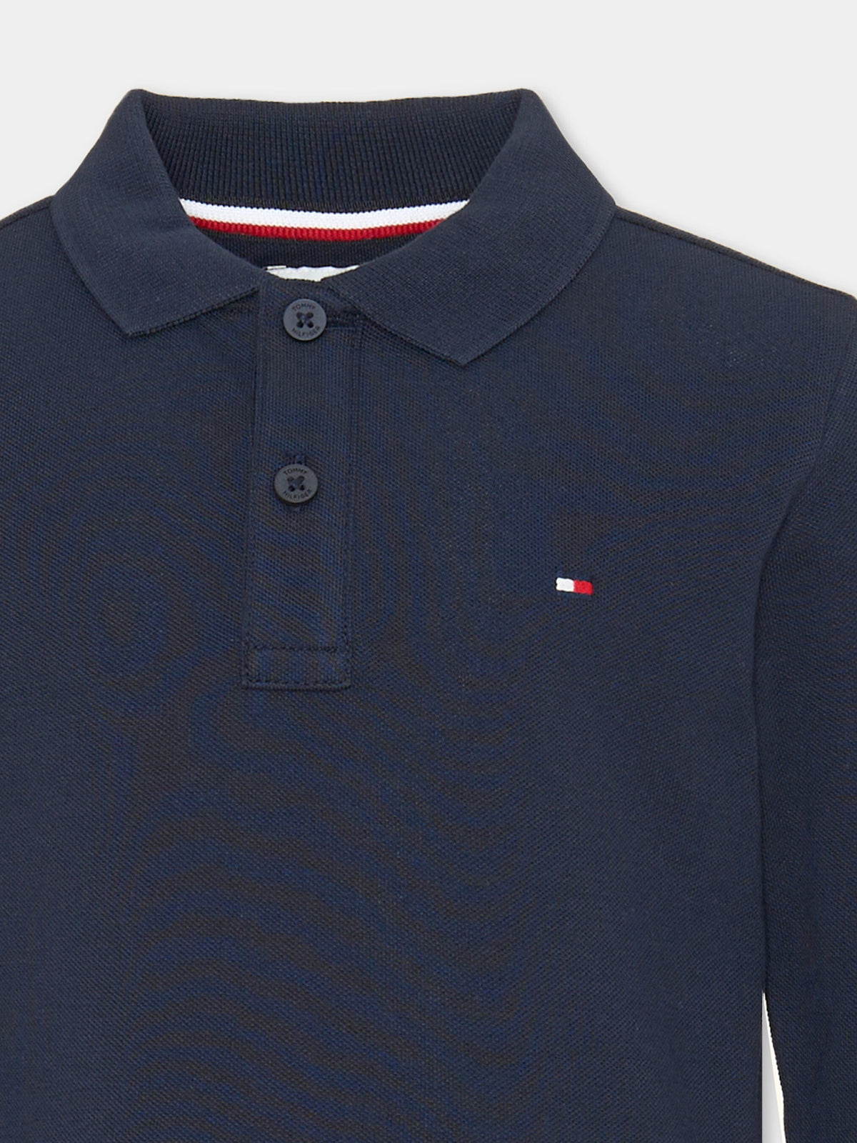 Polo a manica lunga blu per bambino,Tommy Hilfiger Junior,KB0KB09664 C1G