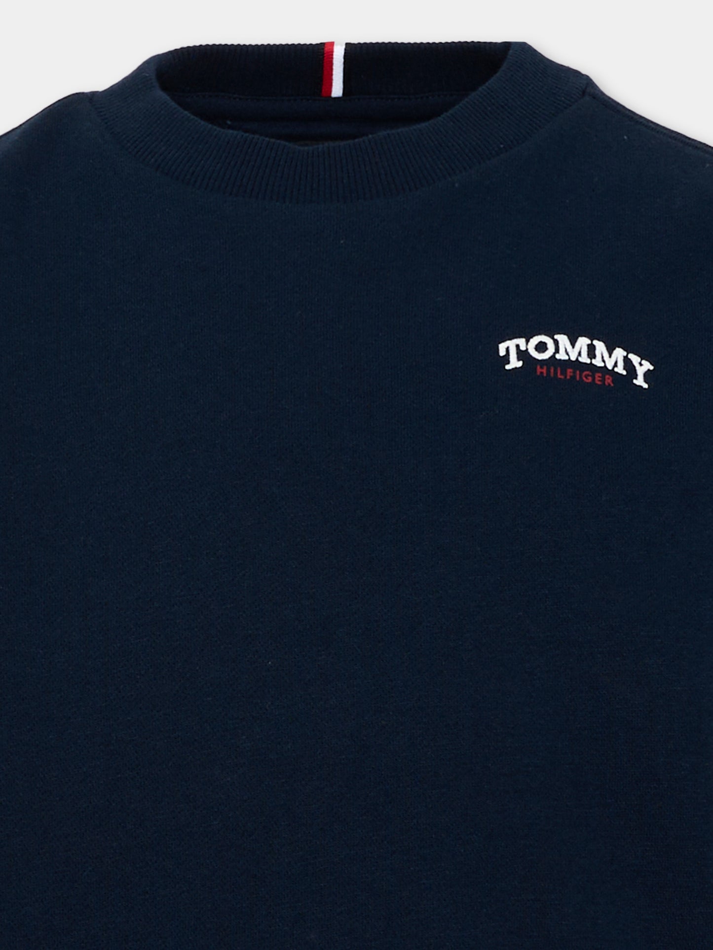 Felpa blu per bambino con ricamo Tommy,Tommy Hilfiger Junior,KB0KB10255 C1G