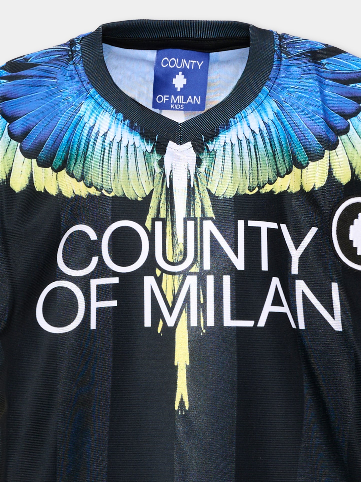 T-shirt nera per bambino con ali,County Of Milan Kids,S6CMJBTH003 110
