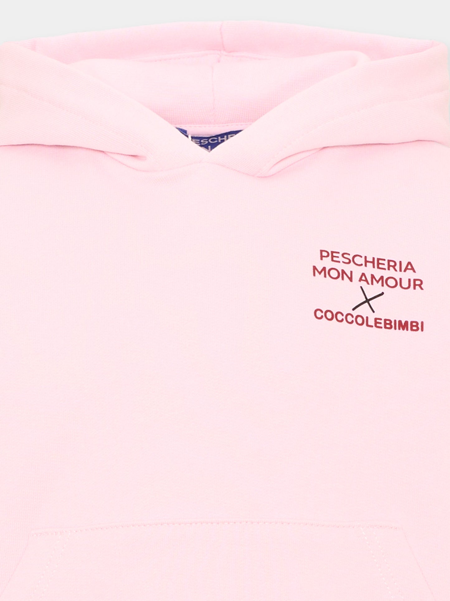 Felpa con cappuccio rosa per bambina,Pescheria Mon Amour X Coccolebimbi,PMAK HD003 PNK
