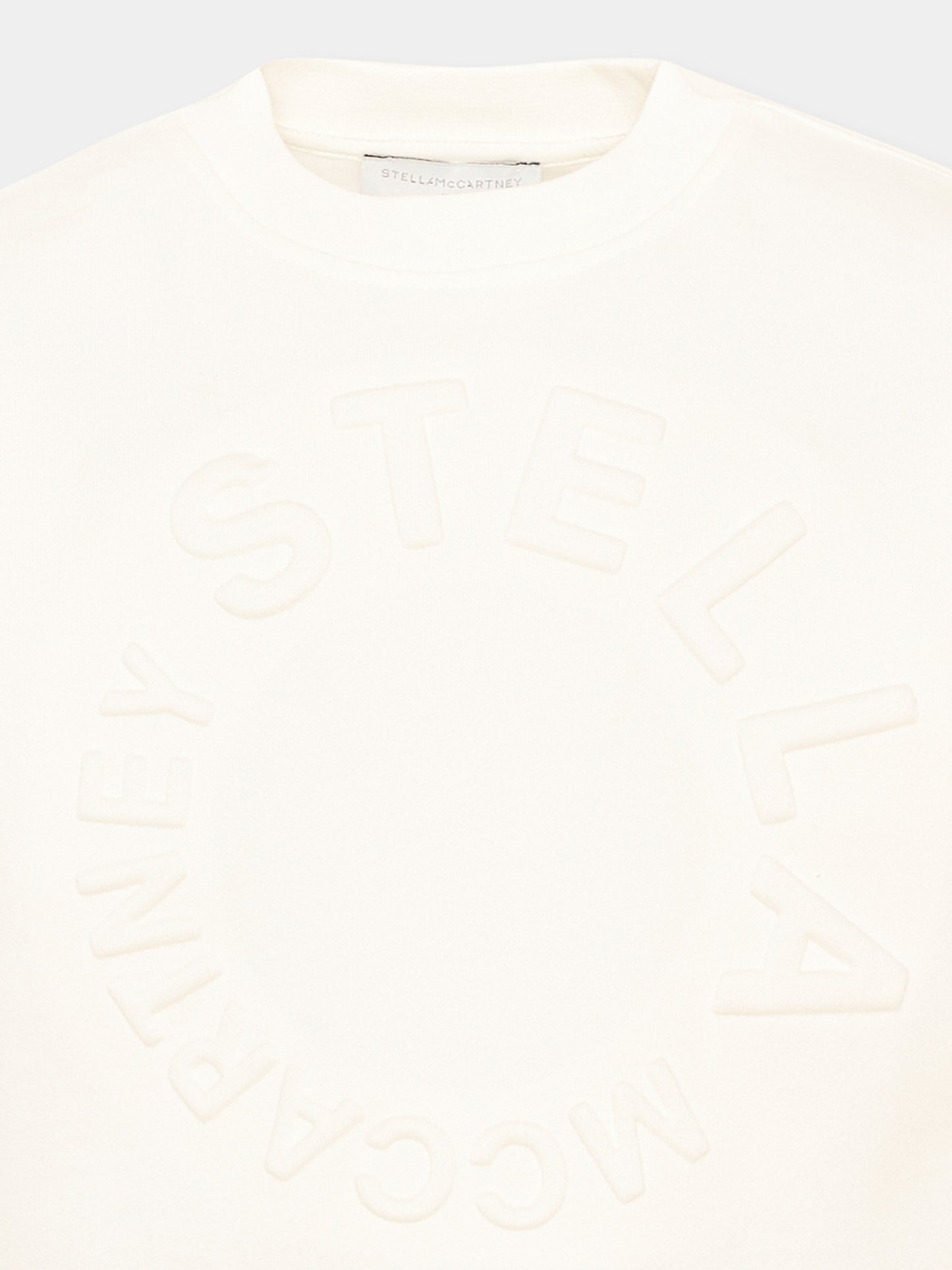 Felpa girocollo avorio per bambina con logo,Stella Mccartney Kids,TV4P30 Z0453 101