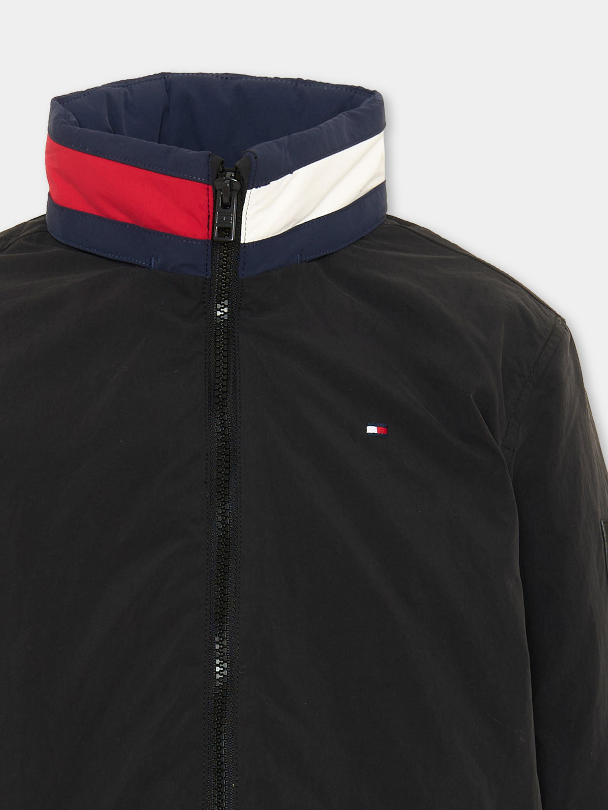 Bomber blu per bambino con logo,Tommy Hilfiger Junior,KB0KB10451 BDS