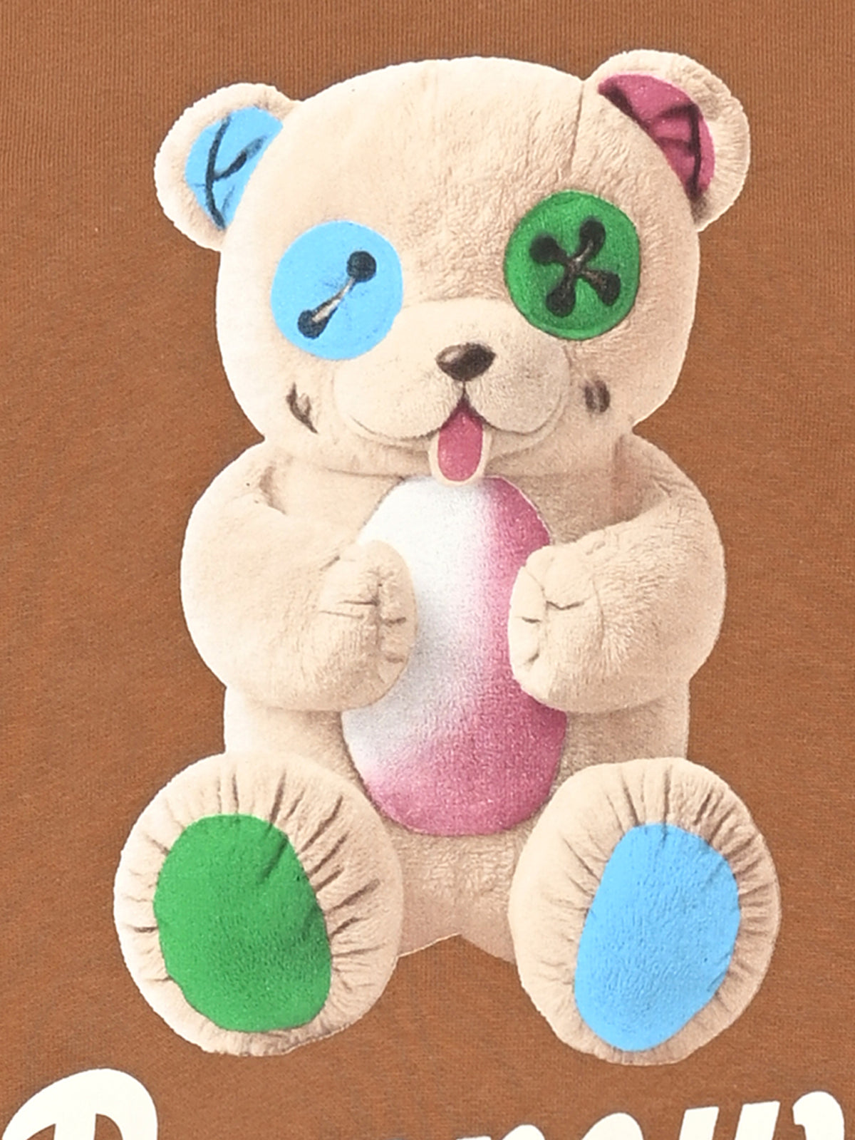 Felpa girocollo marrone con stampa per bambini,Barrow,F6BKJUSW059 924