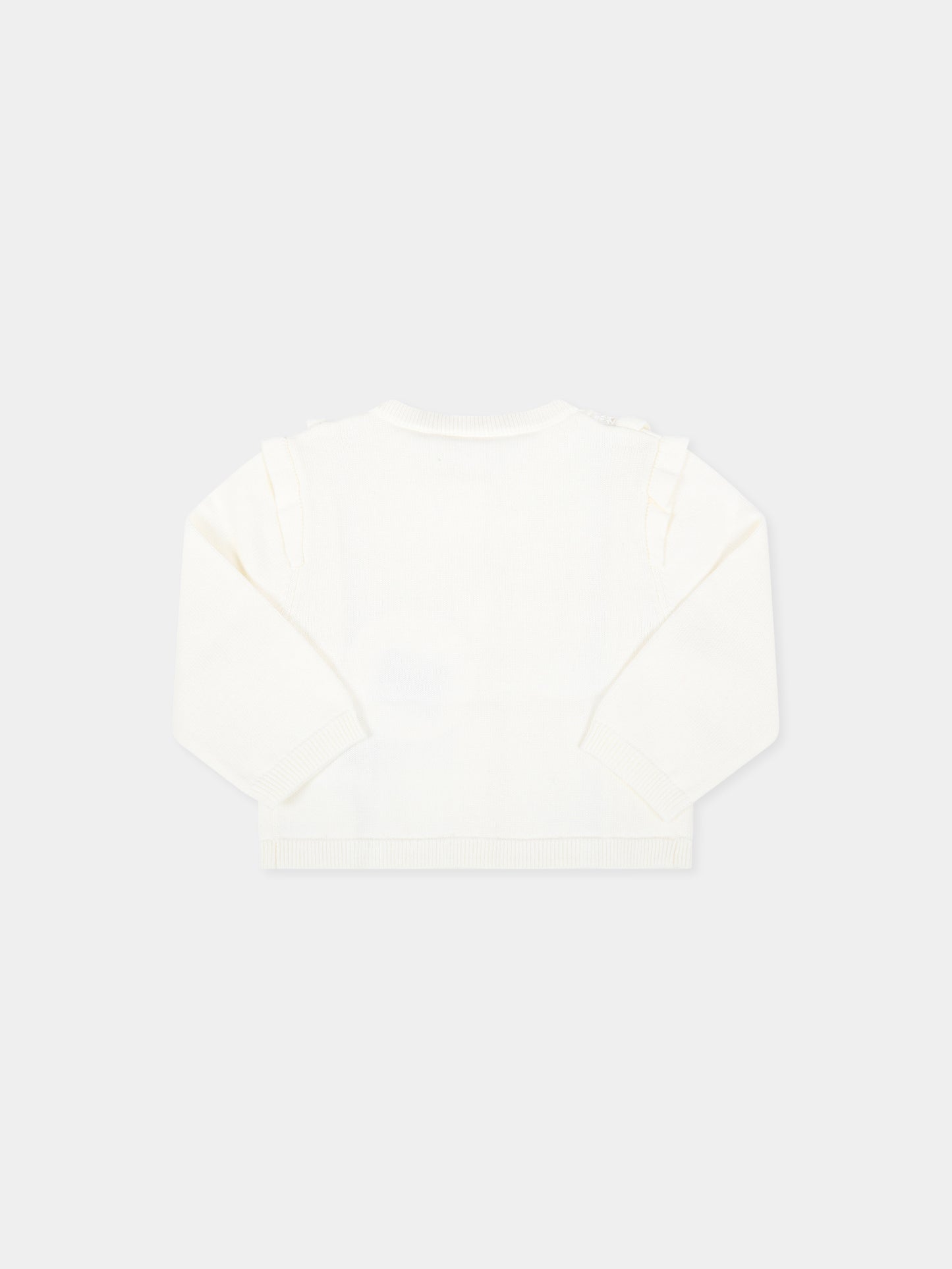 Cardigan avorio per neonata con logo,Chloé Kids,C05374 117