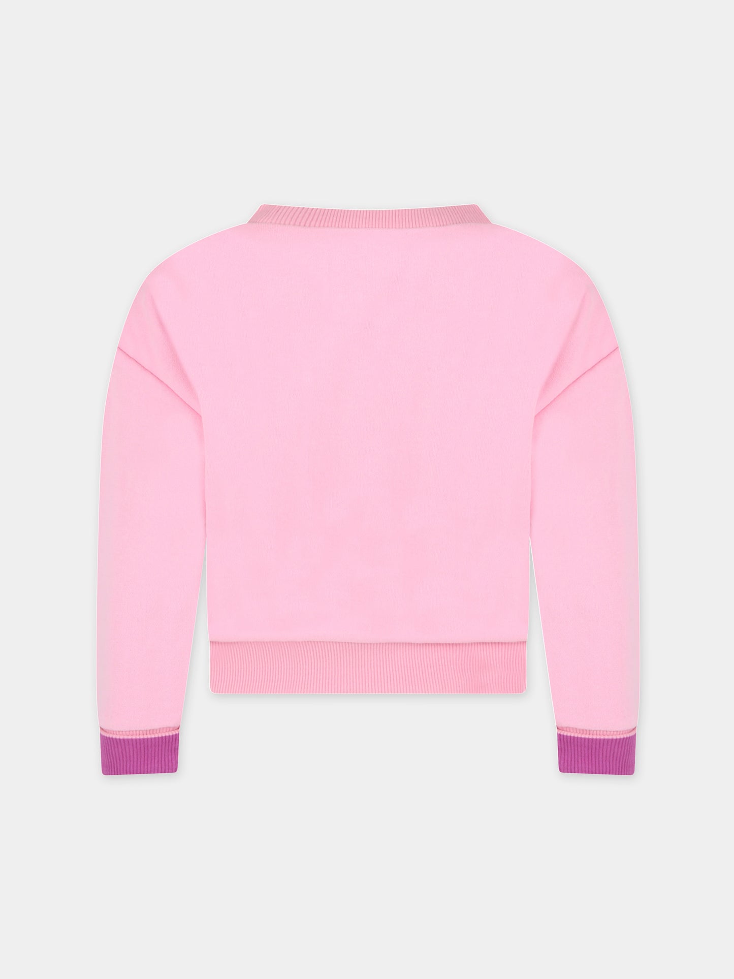 Felpa rosa per bambina con patch removibili,Little Marc Jacobs,W15635 465