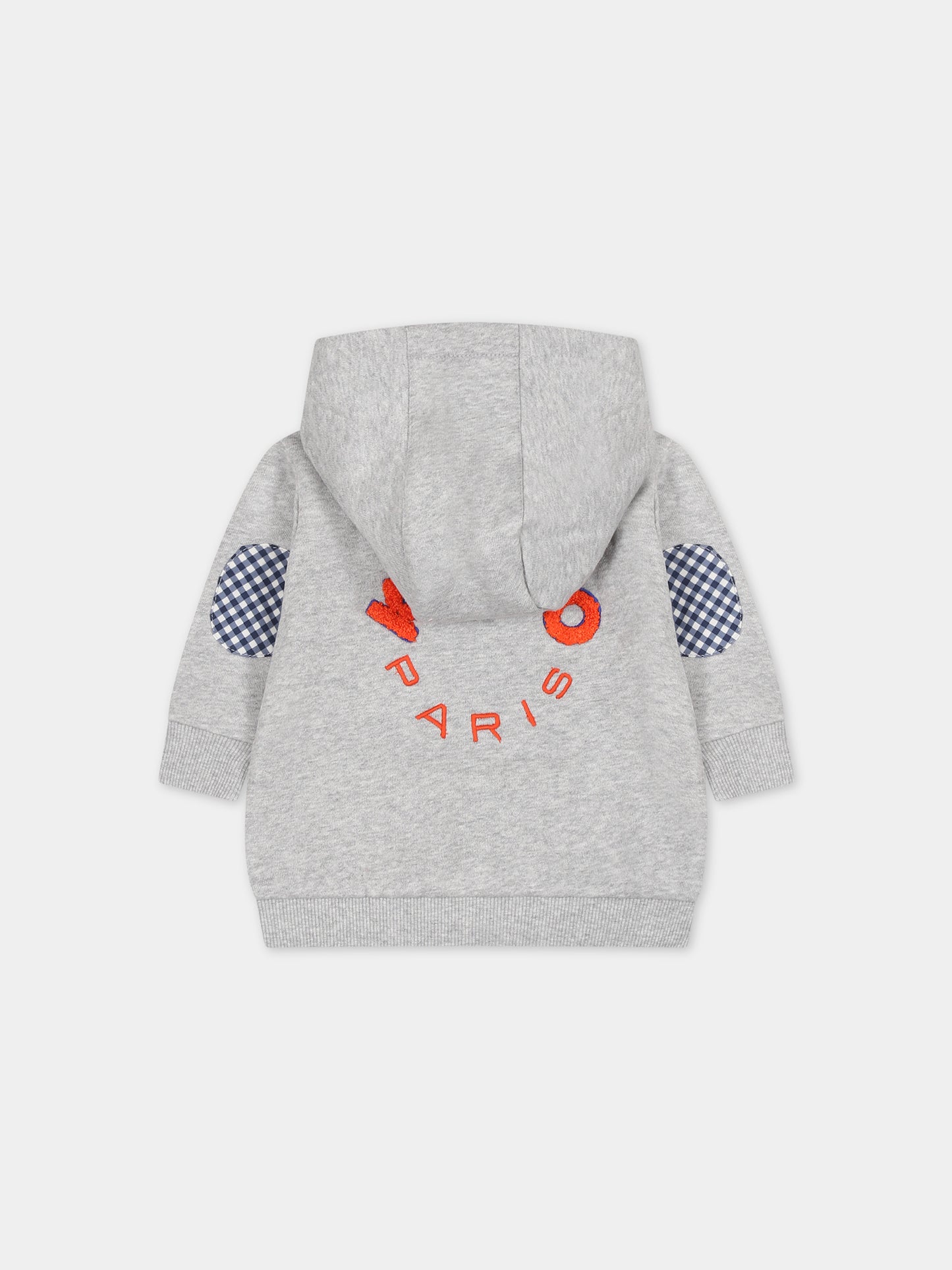 Felpa grigia per neonati con logo,Kenzo Kids,K05493 A41