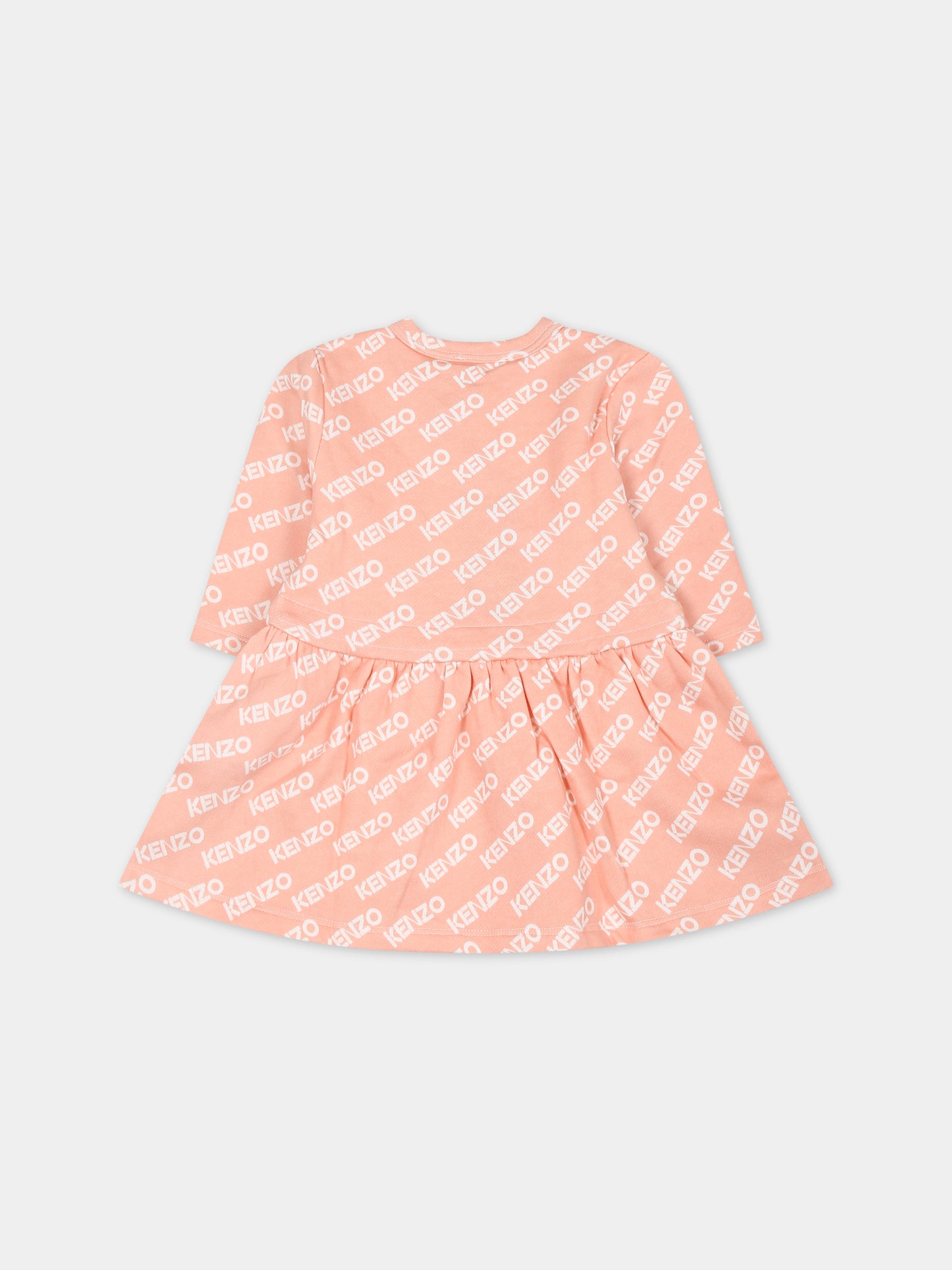 Vestito rosa per neonata con logo,Kenzo Kids,K02108 43G