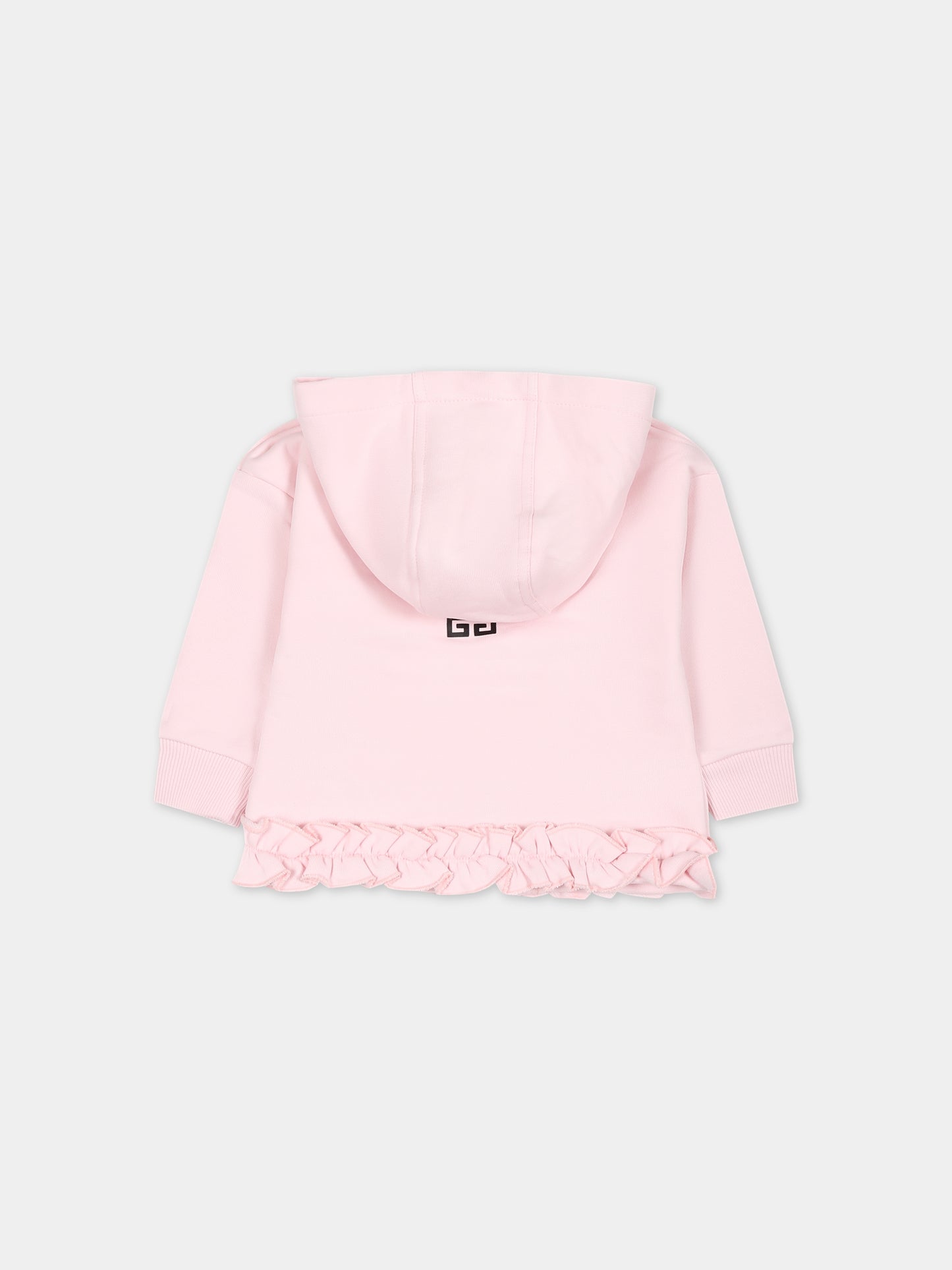 Felpa rosa per neonata con logo,Givenchy Kids,H05288 44Z