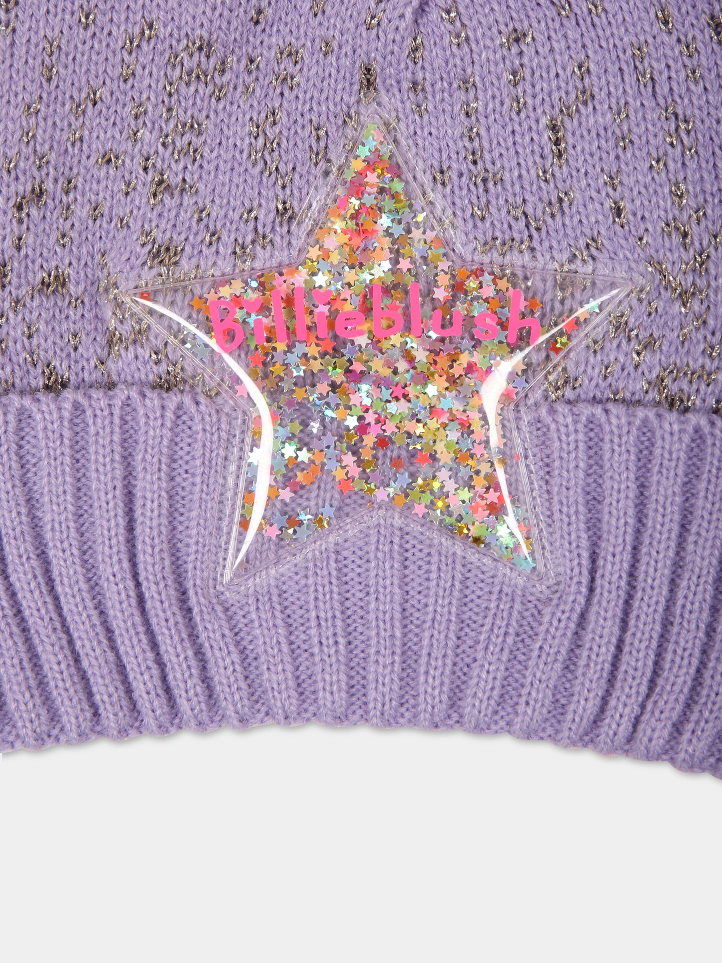 Cappello lilla con stella per bambina,Billieblush,U11147 925