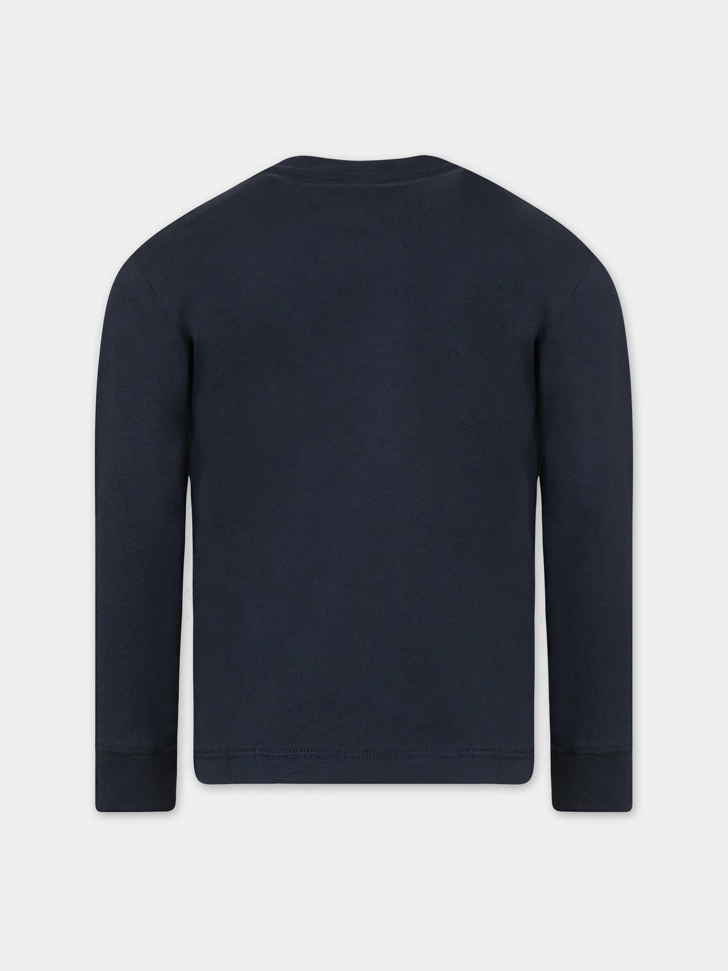 T-shirt blu per bambino con logo,Dondup Kids,DMTS001 C JF065 5011