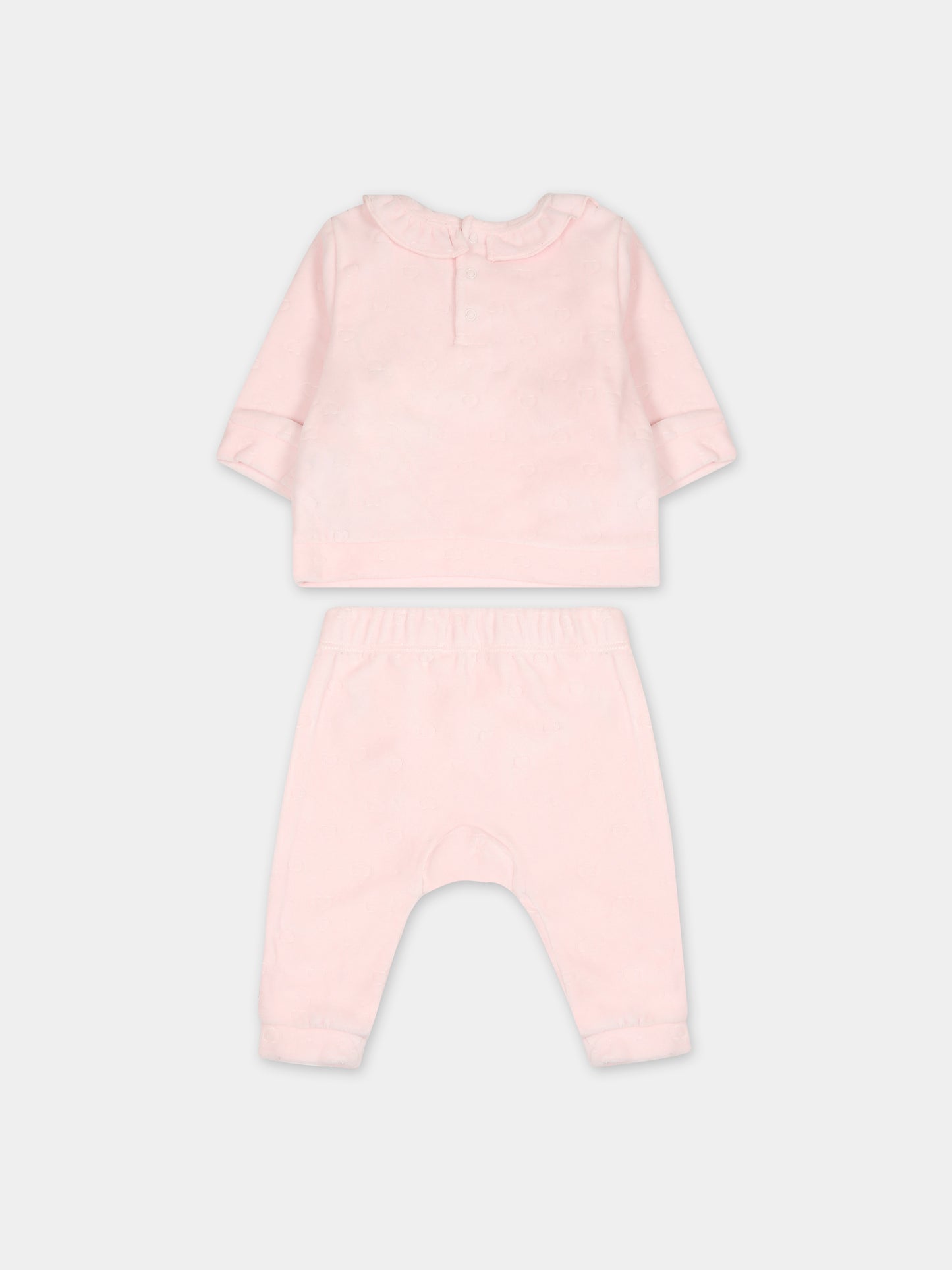 Completo rosa per neonata con cuori,Carrement Beau,Y98228 43B