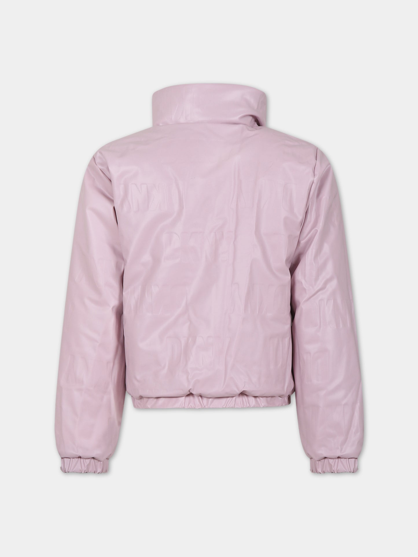 Piumino viola reversibile per bambina con logo,Dkny,D36681 910