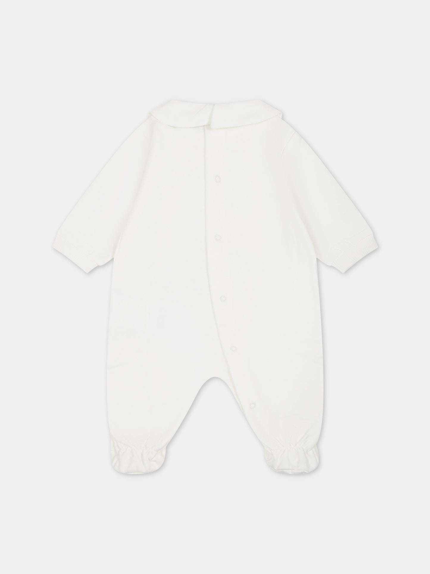 Tutina bianca per neonati con Teddy Bear e stampa,Moschino Kids,MUT03L LCA40 10063