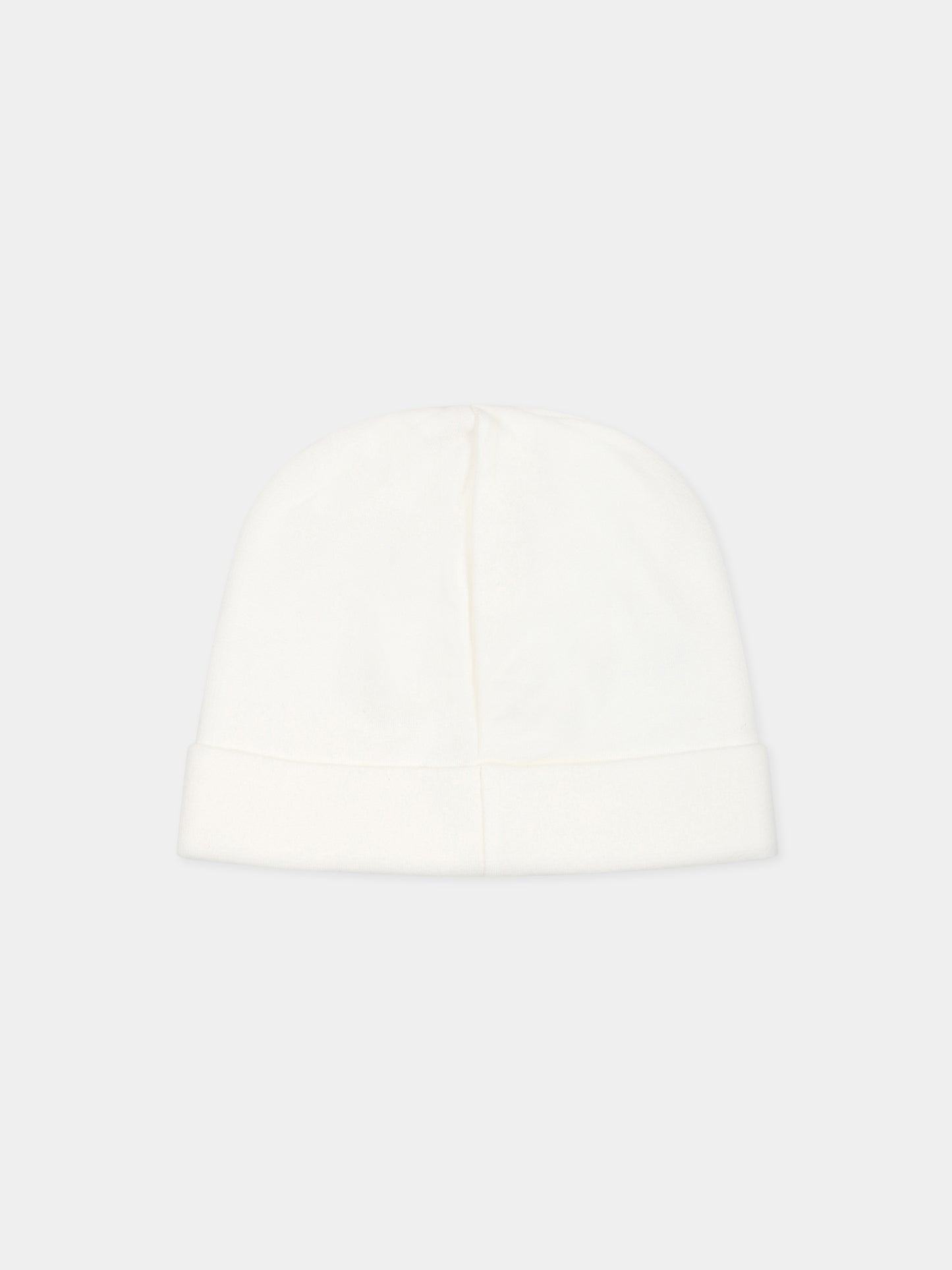 Cappello bianco per neonati con Teddy Bear e logo,Moschino Kids,MUX04H LDA17 10063