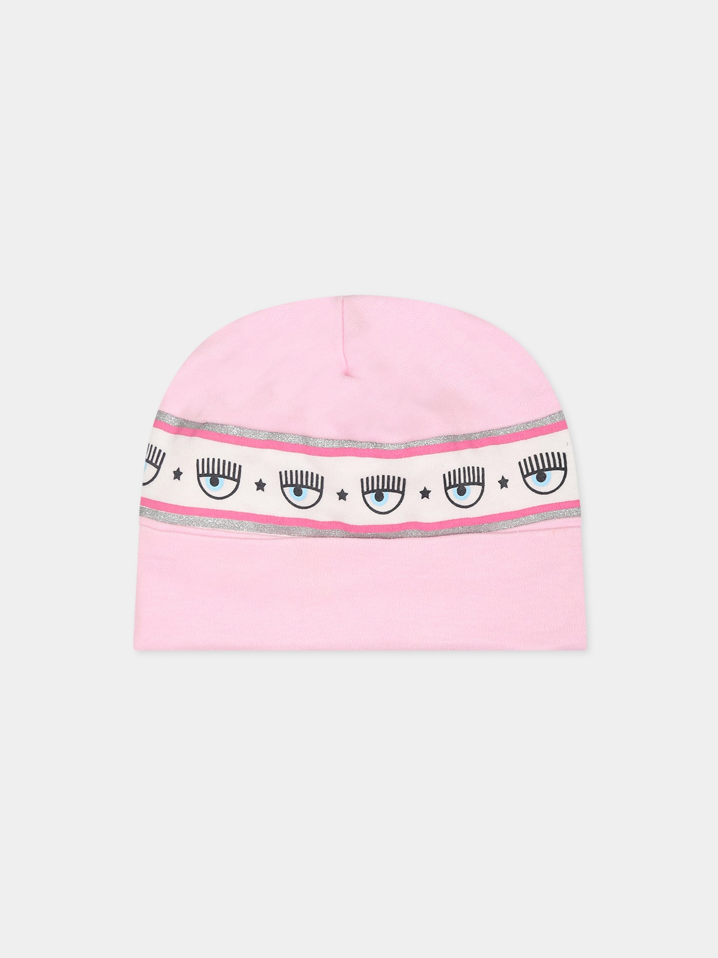 Cappello rosa per neonata con eyestar,Chiara Ferragni Collection,55B001 2004 090F