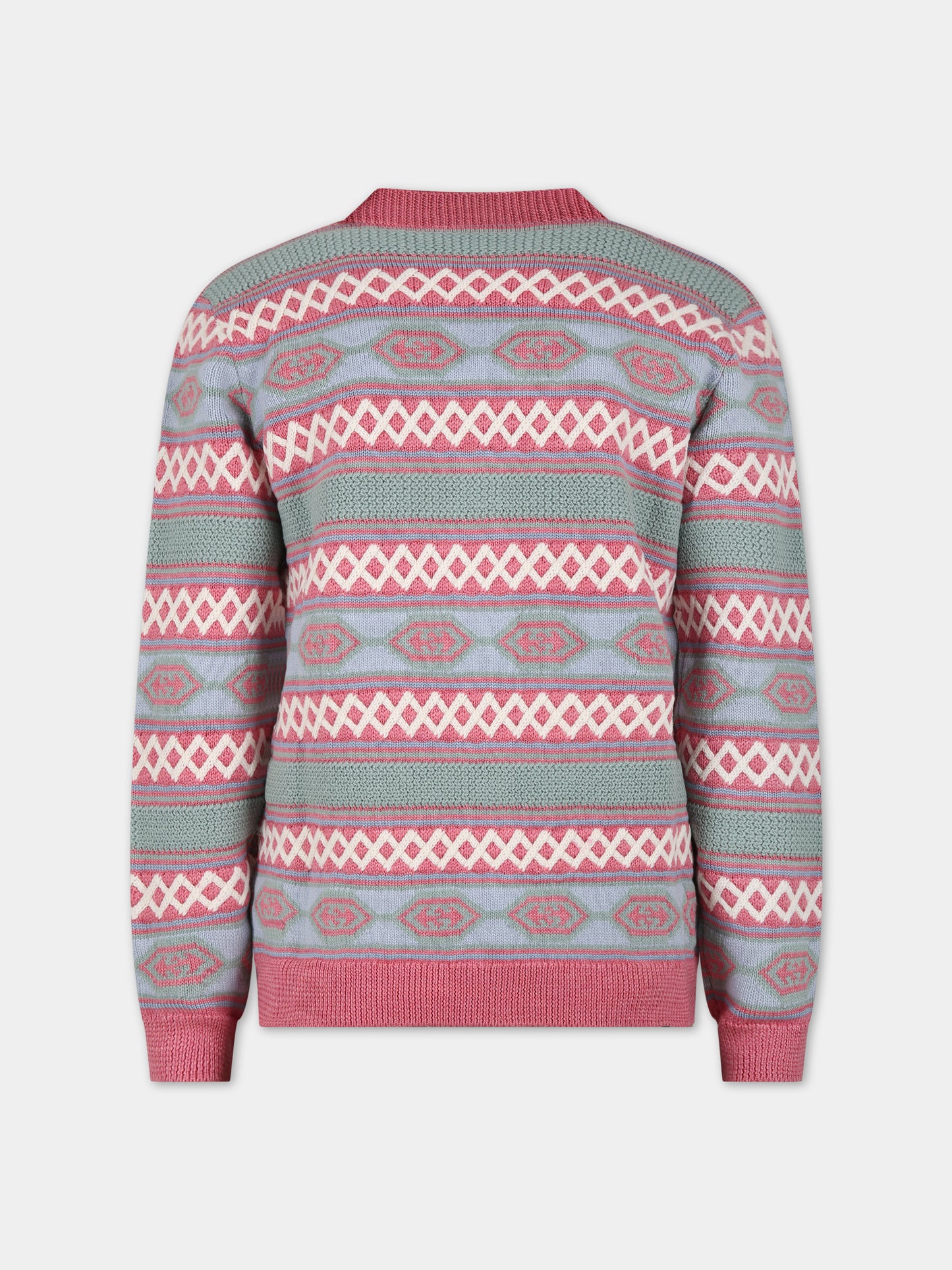 Cardigan rosa per bambina con doppia G,Gucci Kids,742208 XKDEP 5152