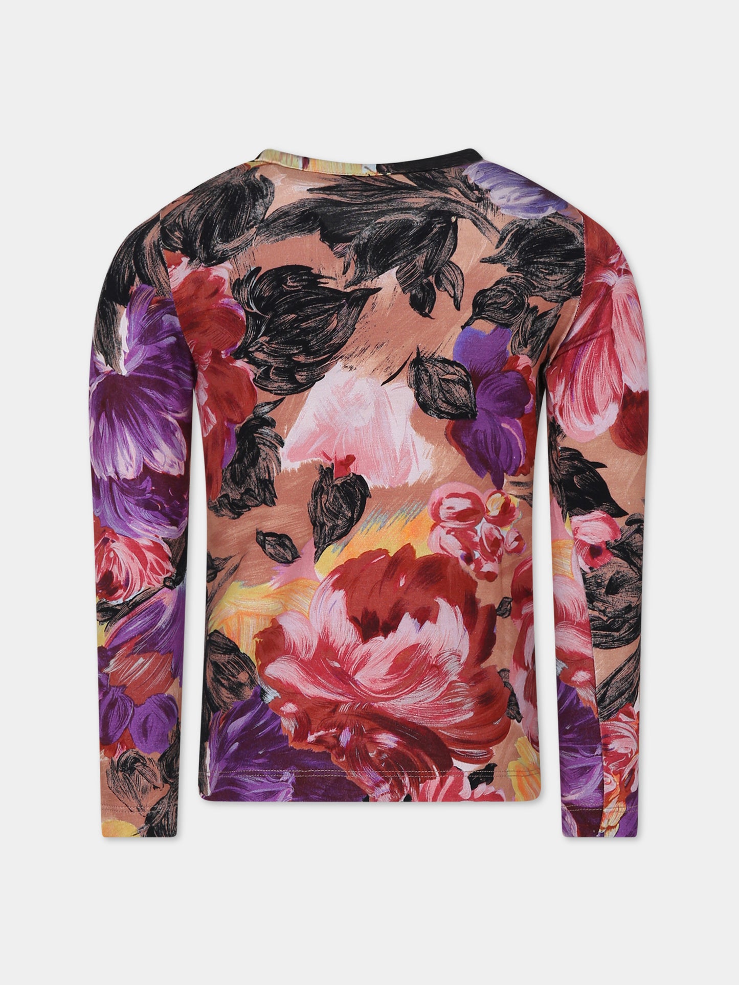 T-shirt rosa per bambina con stampa floreale,Molo,2W23A410 6870