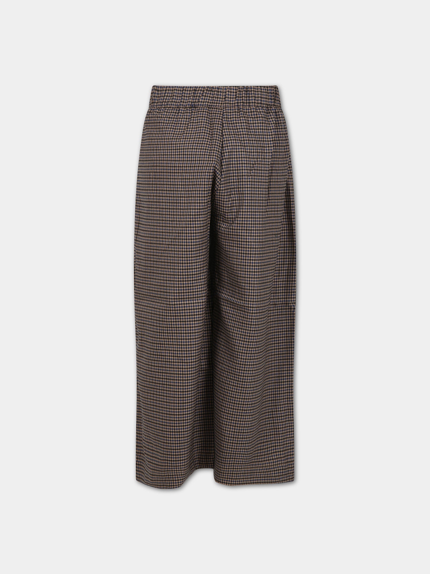 Pantaloni marroni per bambina con pied de poule,Molo,2W23I103 6882