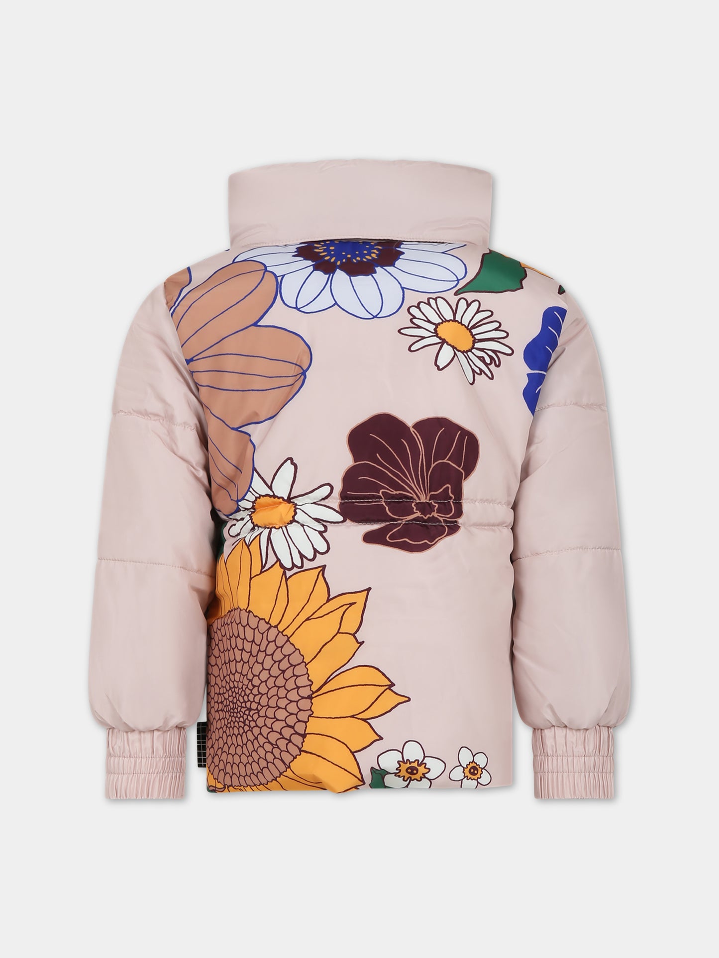 Piumino rosa per bambina con stampa floreale,Molo,5W23M306 6886