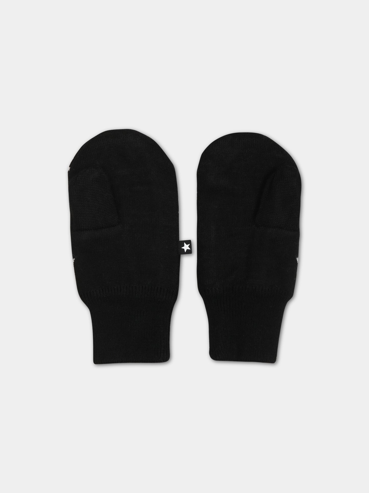 Guanti neri per bambini con stelle,Molo,7W23S103 0099
