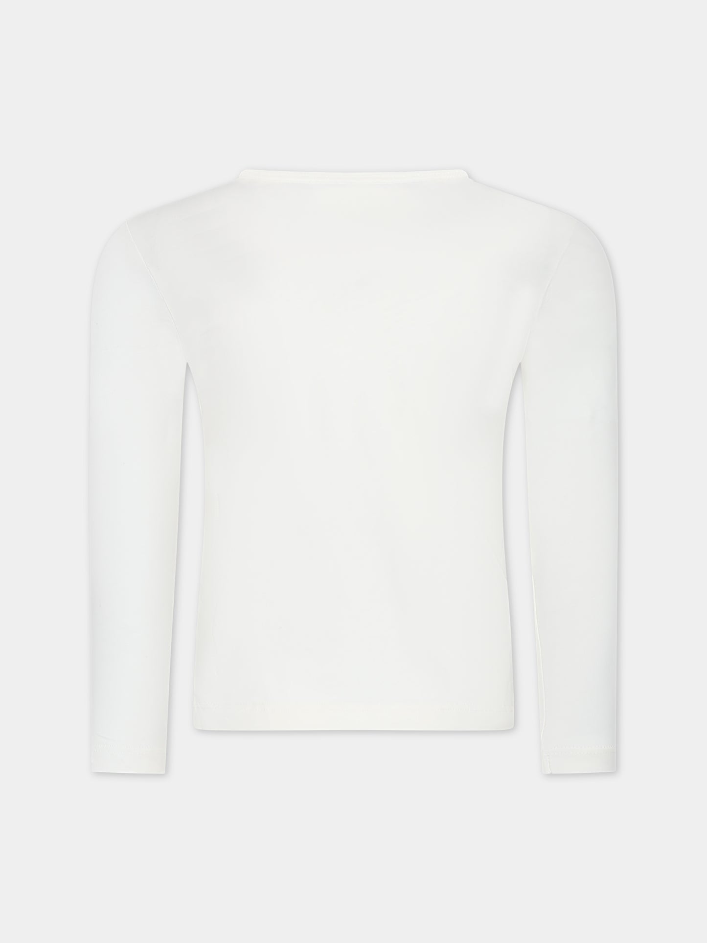 T-shirt avorio per bambina con logo e ciliegie,Bonpoint,W03GTSK00003 103