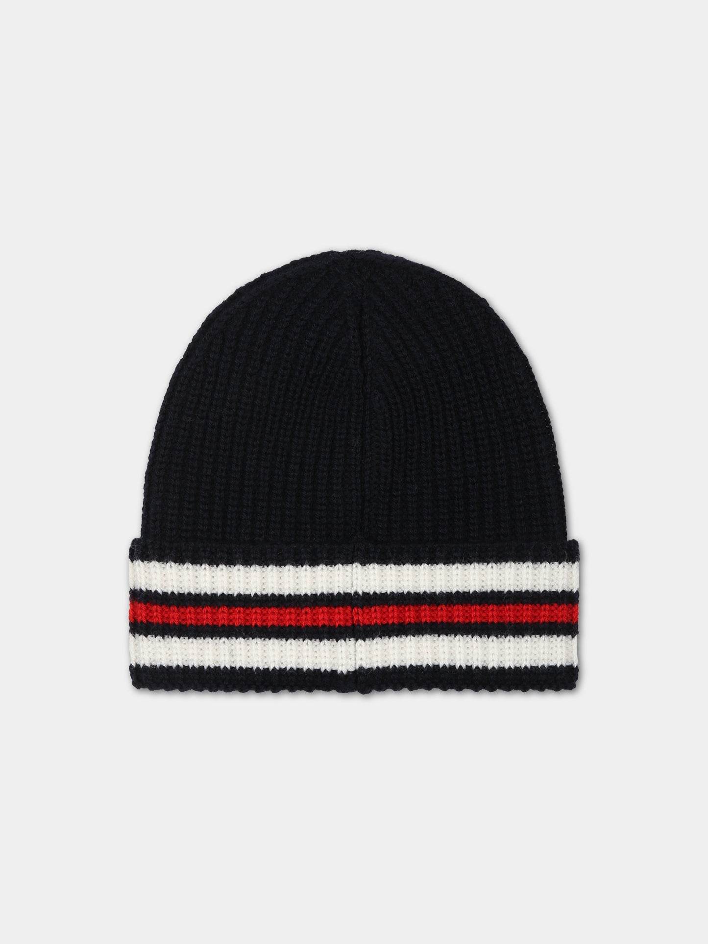 Berretto blu per neonato con logo,Moncler Kids,951 3B00013 M1131 P70