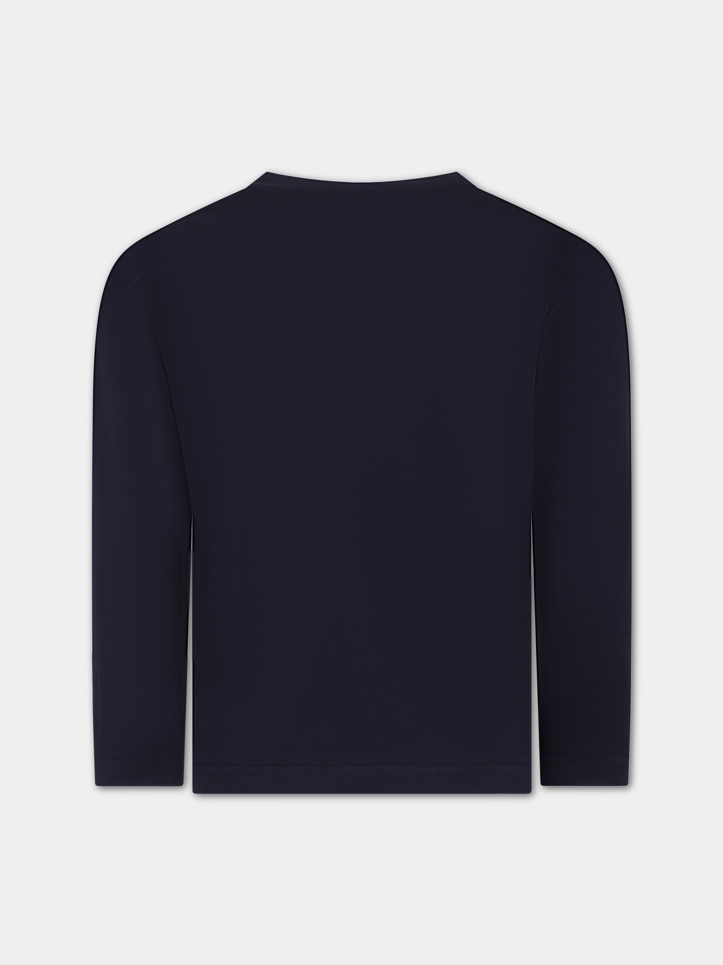 T-shirt blu per bambini con logo,Moncler Kids,954 8D00006 83907 778