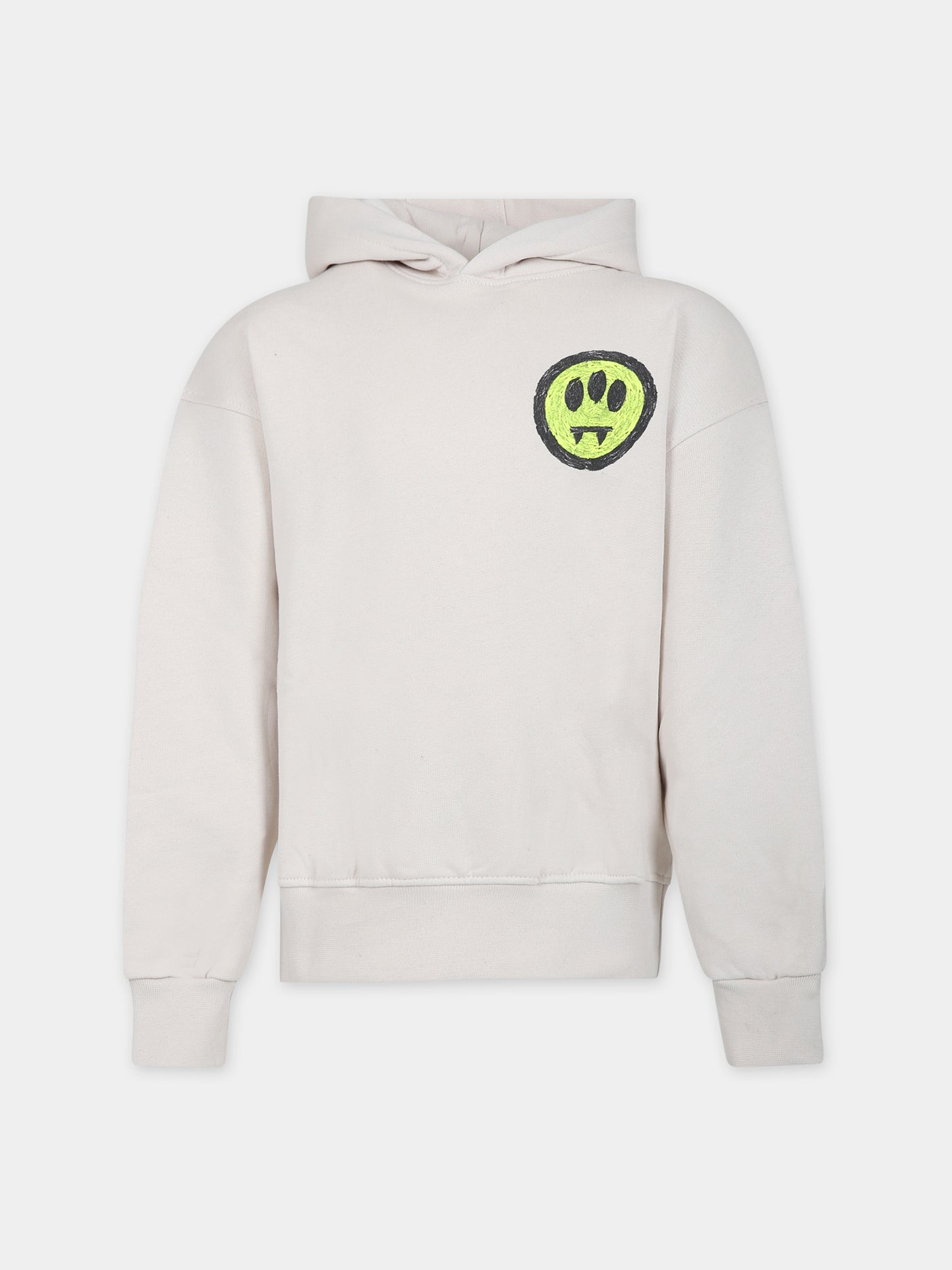 Felpa avorio per bambini con smile e logo,Barrow,F3BKJUHS042 BW009