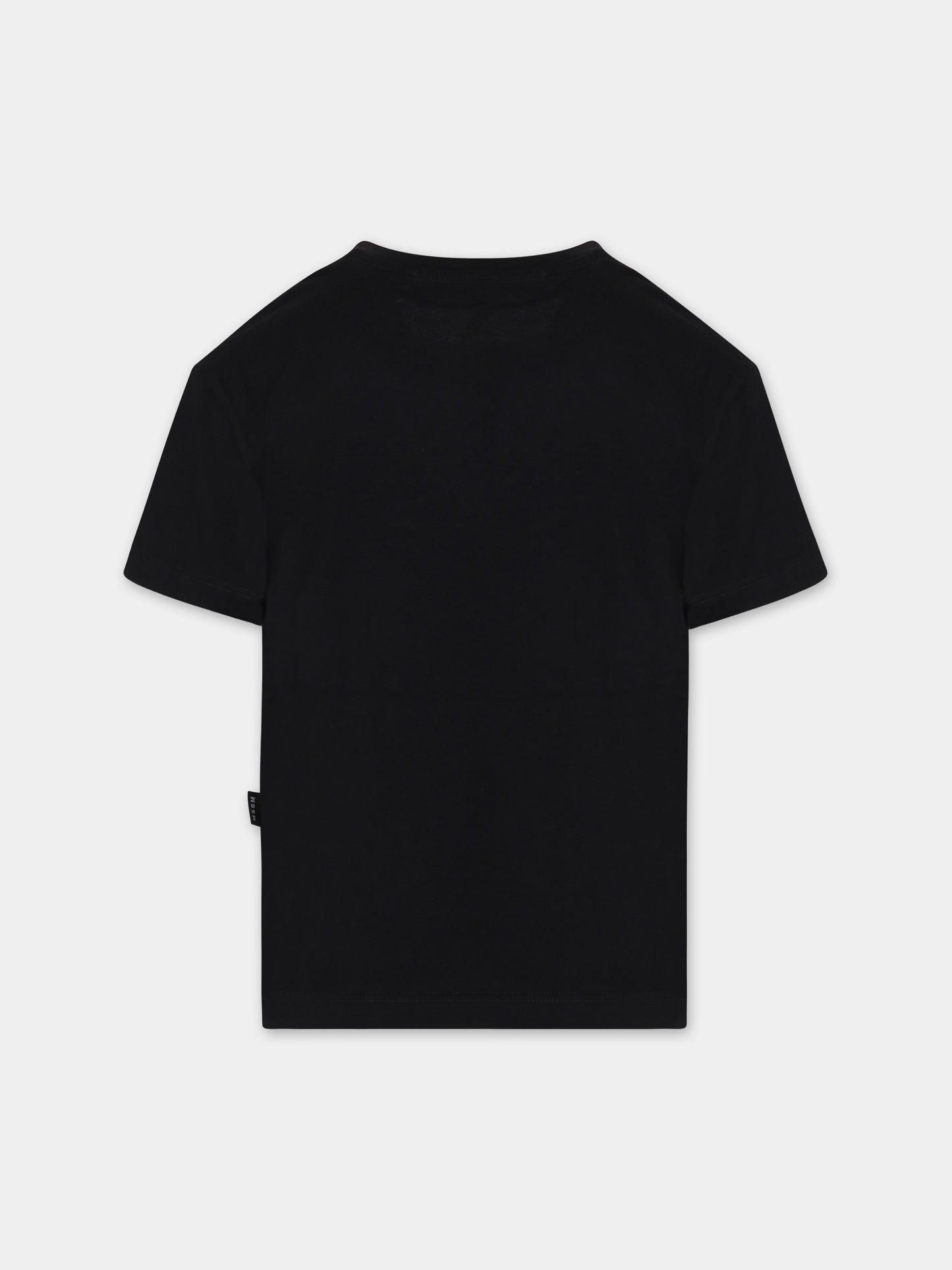 T-shirt nera per bambini con logo,Msgm Kids,F3MSJUTH205 110