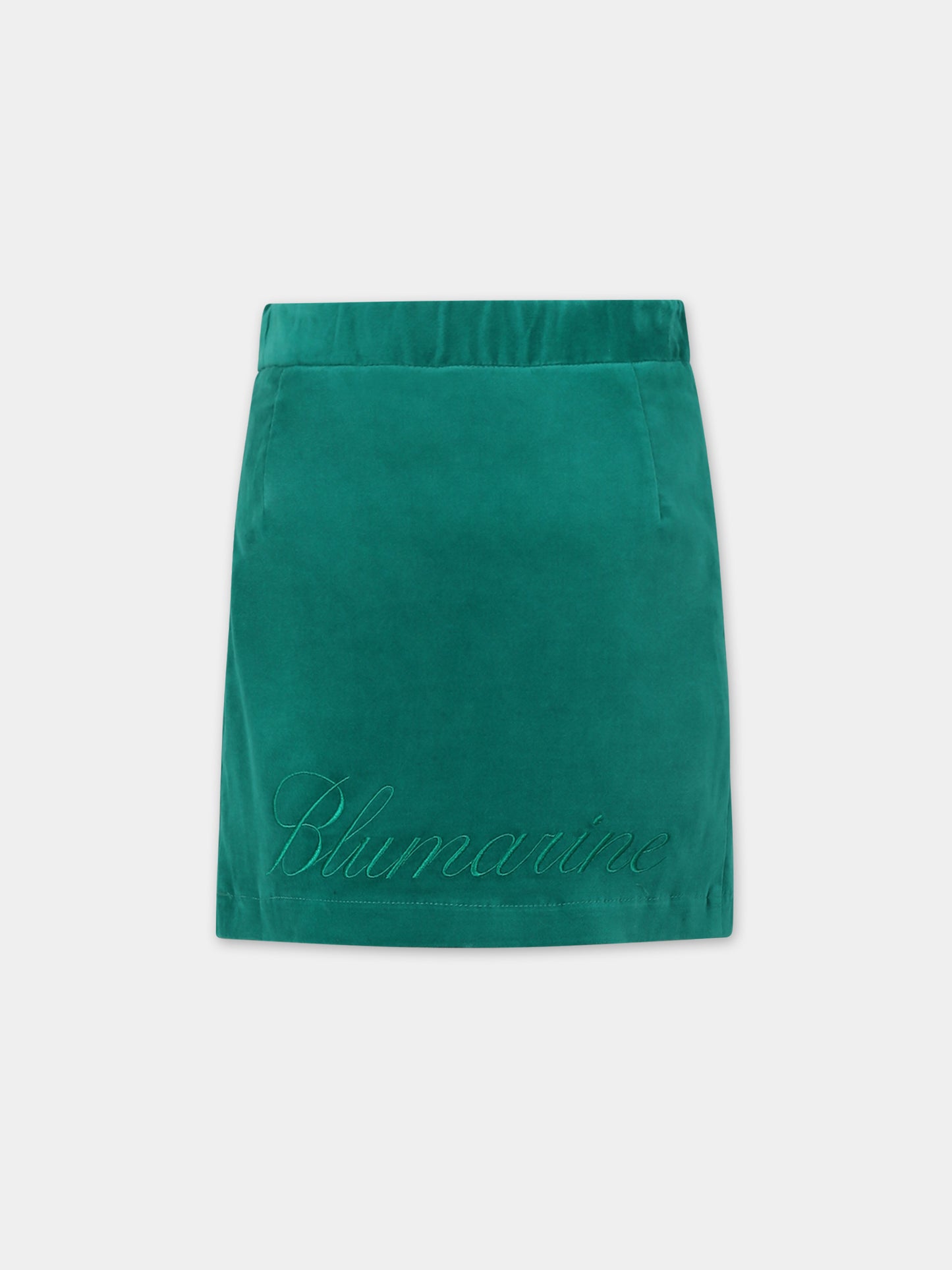Gonna verde per bambina con logo,Blumarine Baby,IF3166 X0523