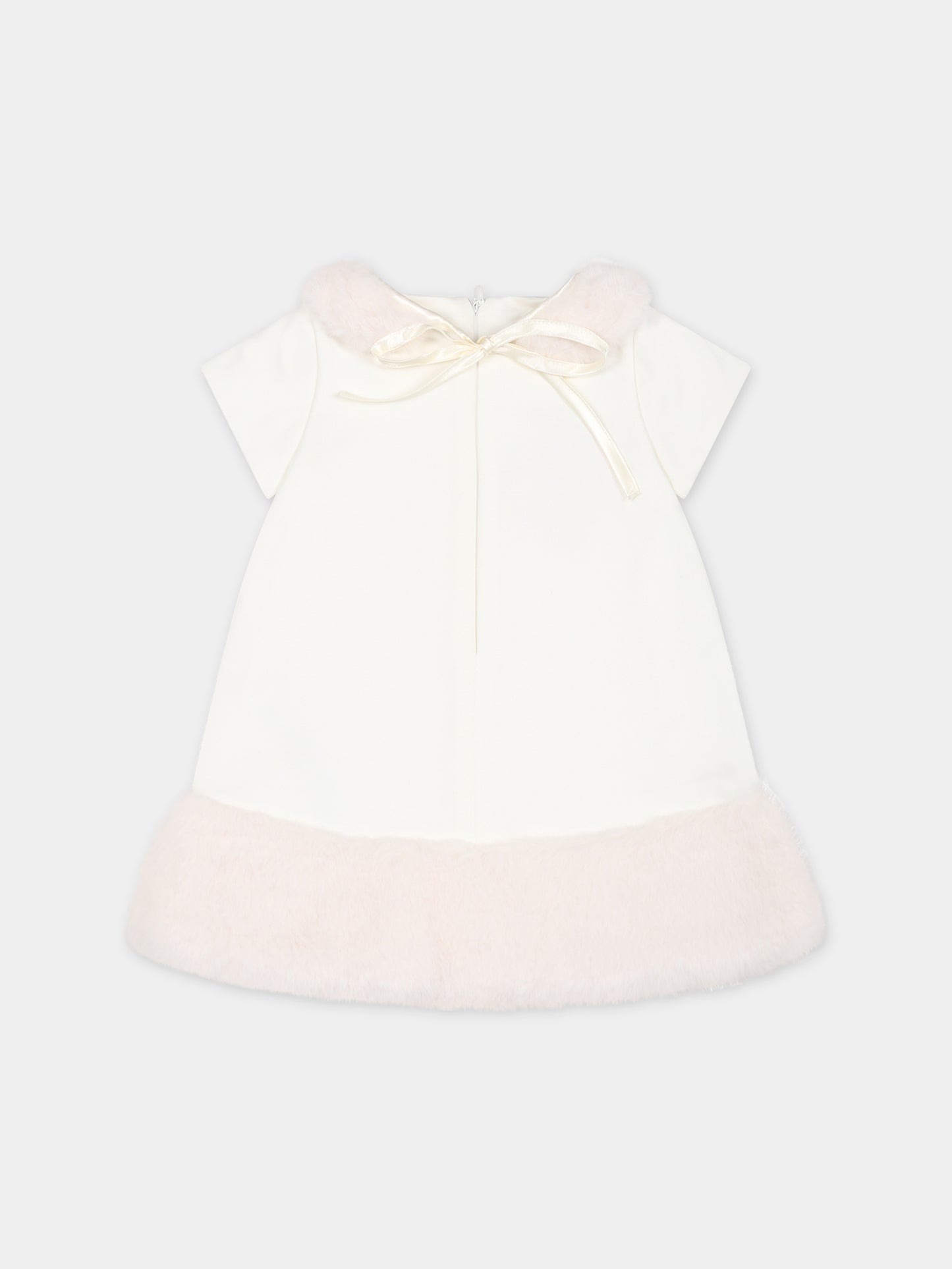 Vestito bianco per neonata con logo,Blumarine Baby,IF3108 10602