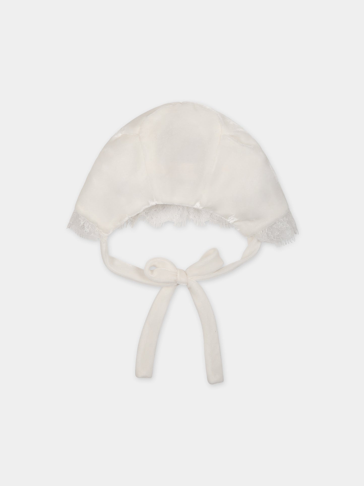 Cappello bianco per neonata,La Stupenderia,CBCP54V75