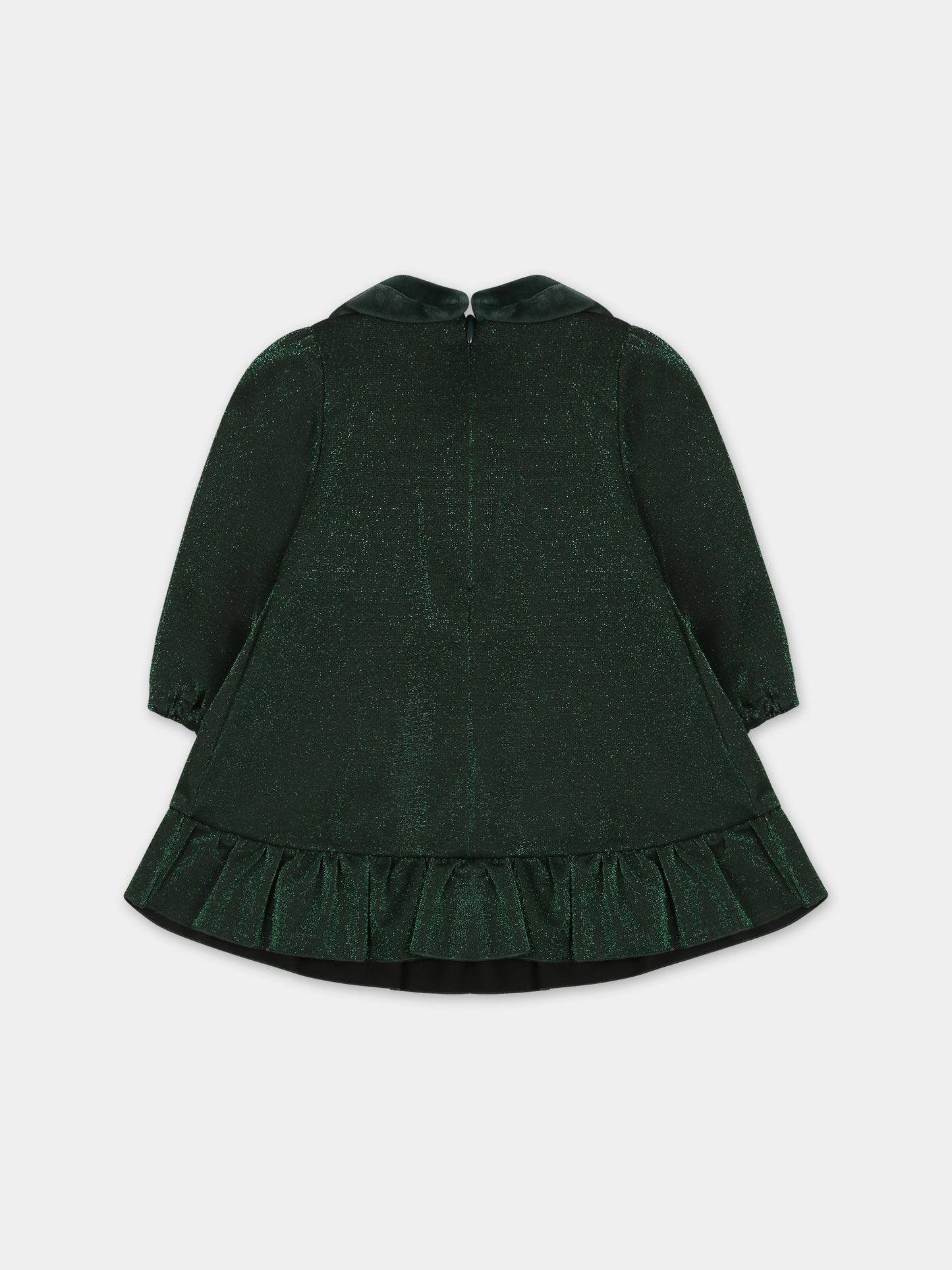 Vestito verde per neonata con fiocco,La Stupenderia,TCAB62M38