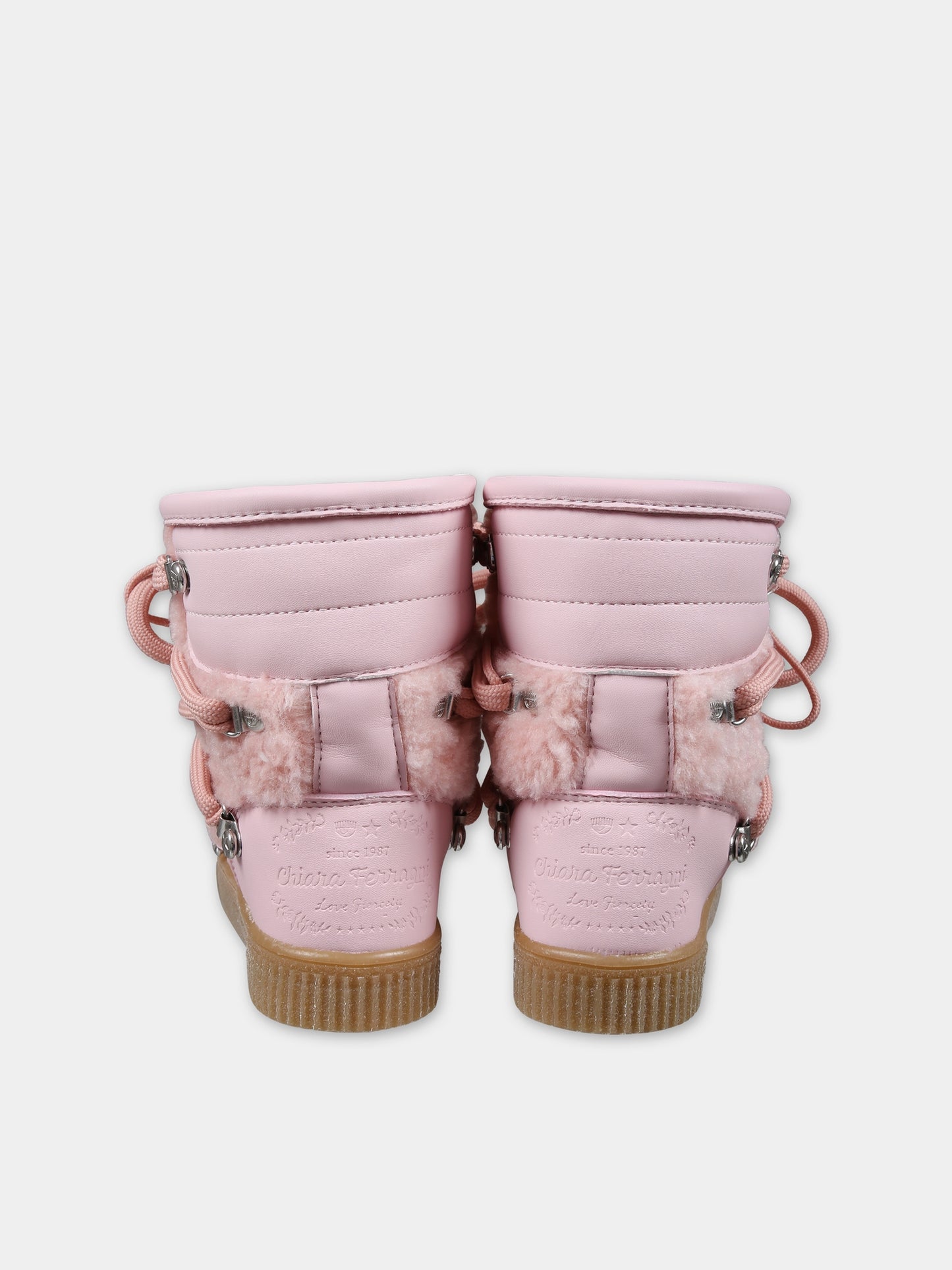 Stivali da neve rosa per bambina con logo,Chiara Ferragni Collection,CFB292 012 K