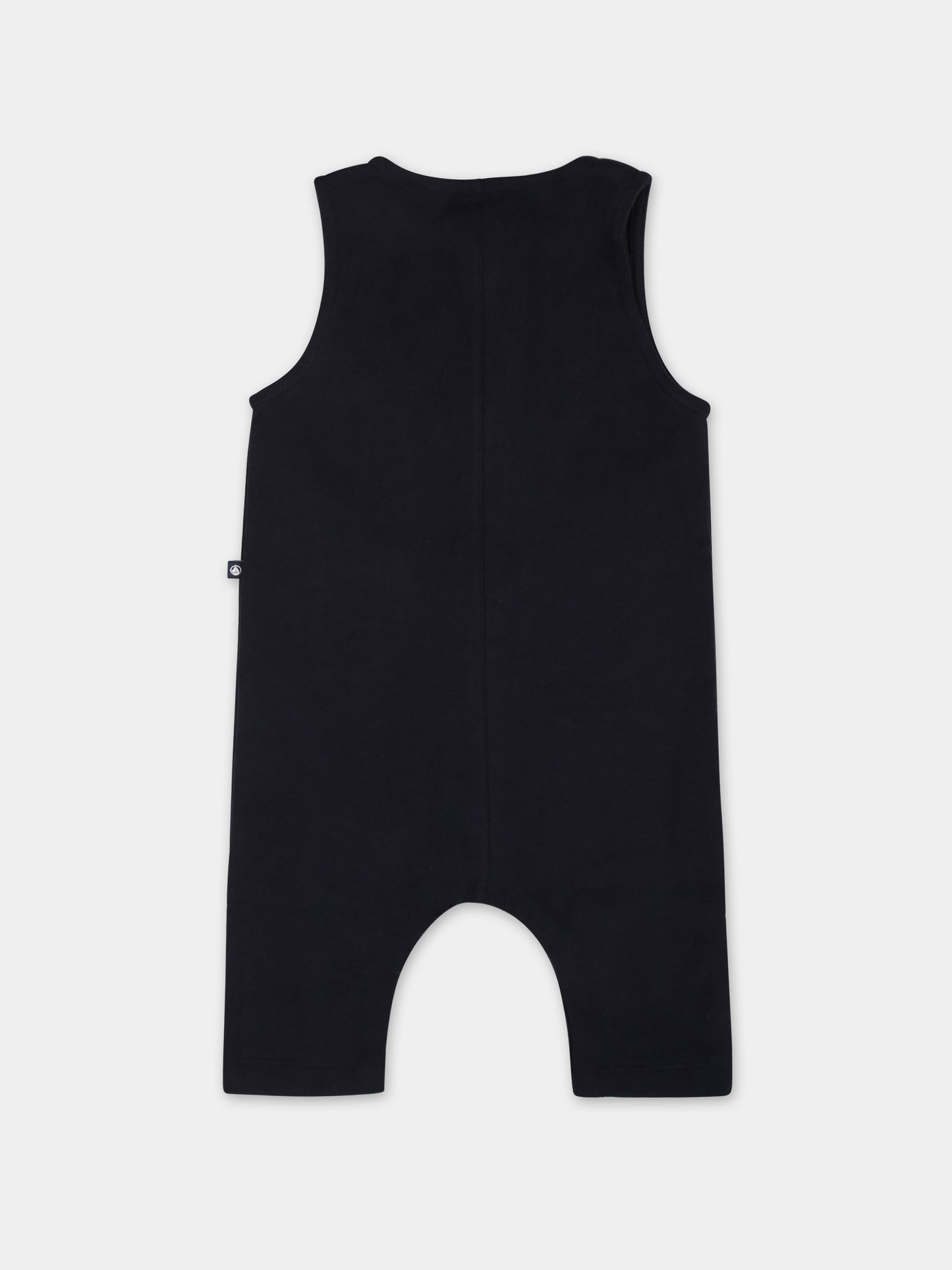 Salopette blu per neonato con logo,Petit Bateau,A08CZ 01