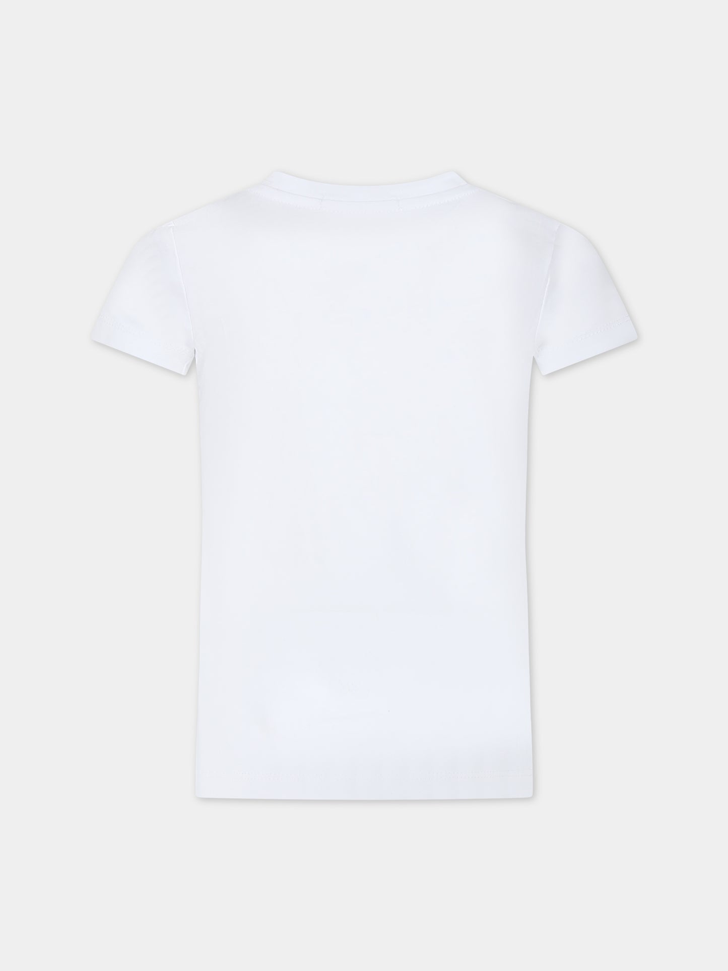 T-shirt bianca per bambina con logo,Calvin Klein Kids,23WMCKIG0IG02263 YAF
