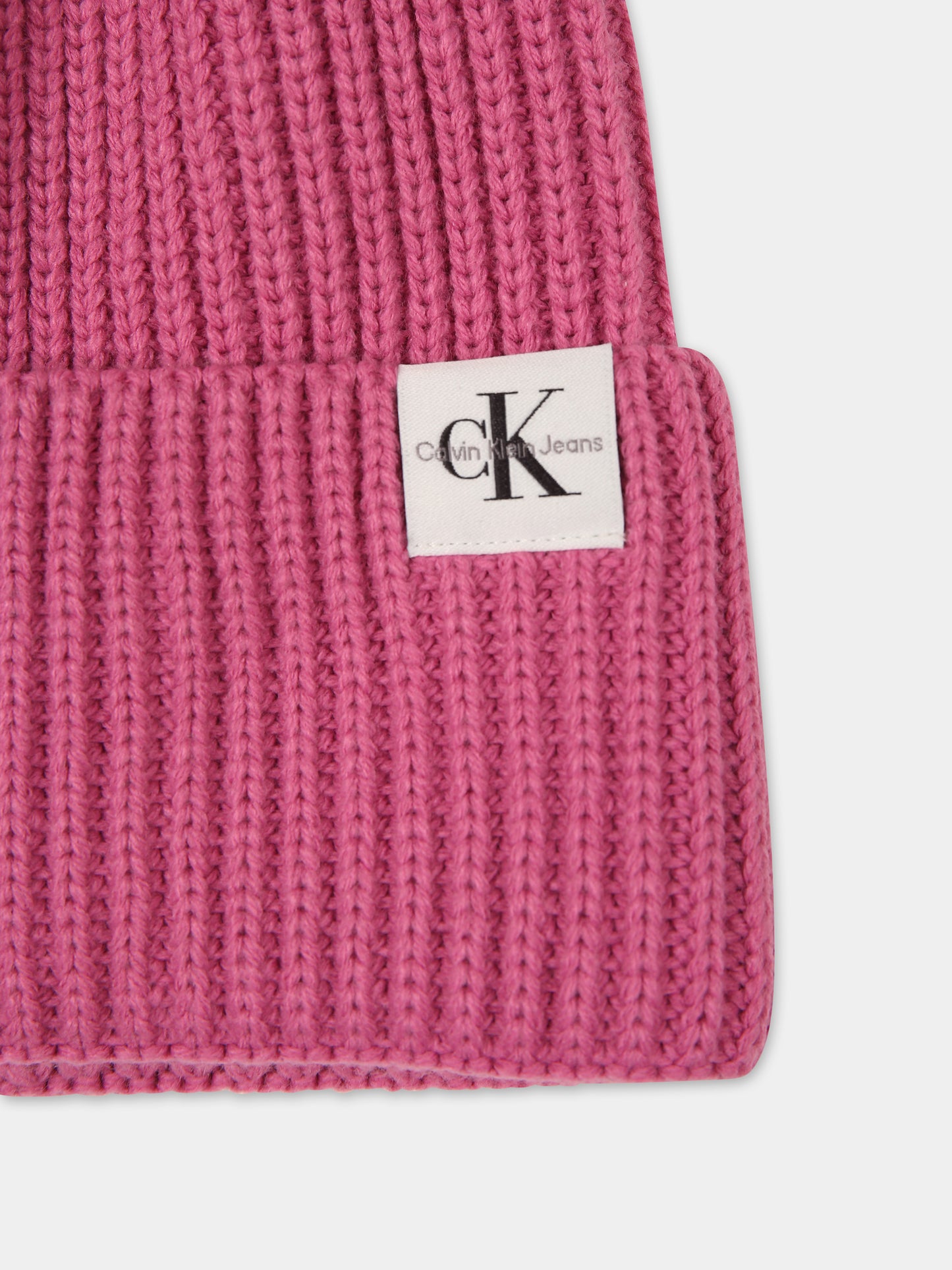 Cappello fucsia per bambina con logo,Calvin Klein Kids,23WMCKIU0IU00440 VTA